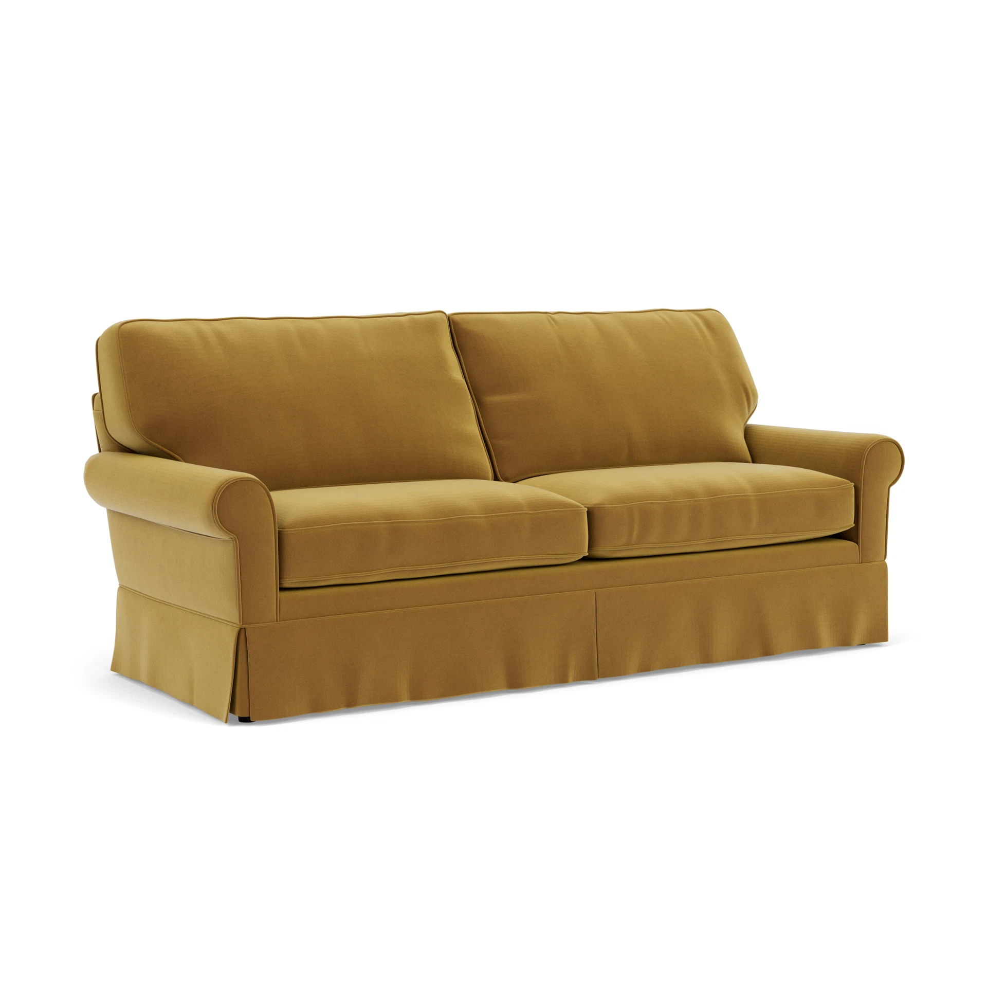 Dawson 4 Seater Sofa in Matt Velvet - Mustard with undefined legs