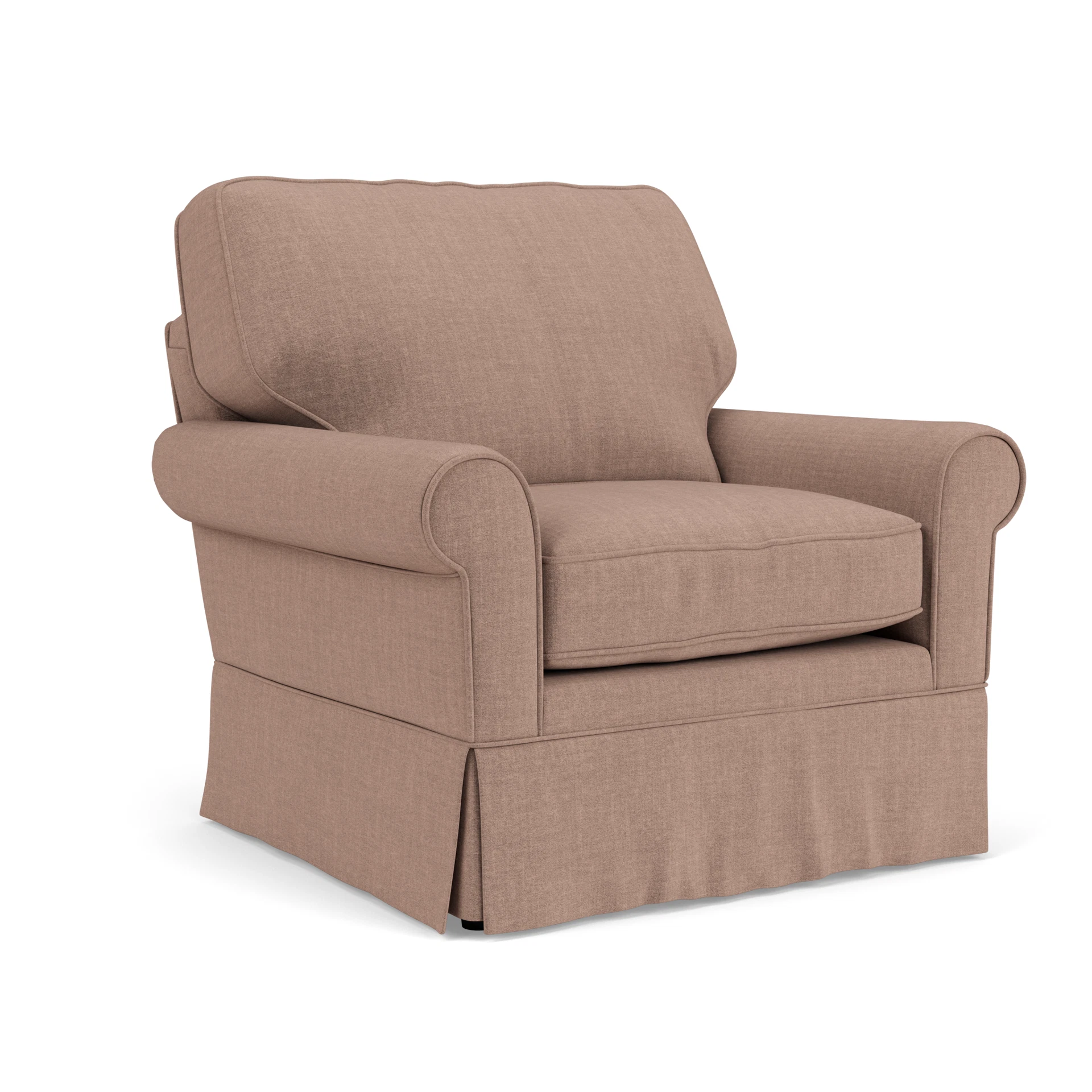 Dawson Armchair in Eco Chenille - Dusky Rose with undefined legs