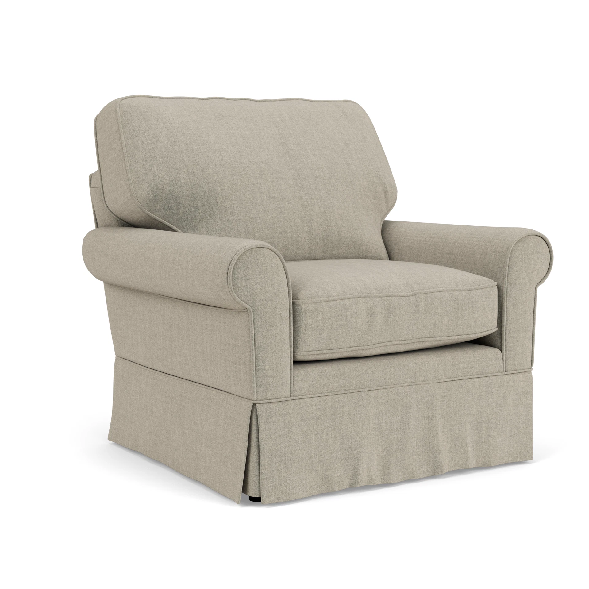 Dawson Armchair in Eco Chenille - Natural with undefined legs