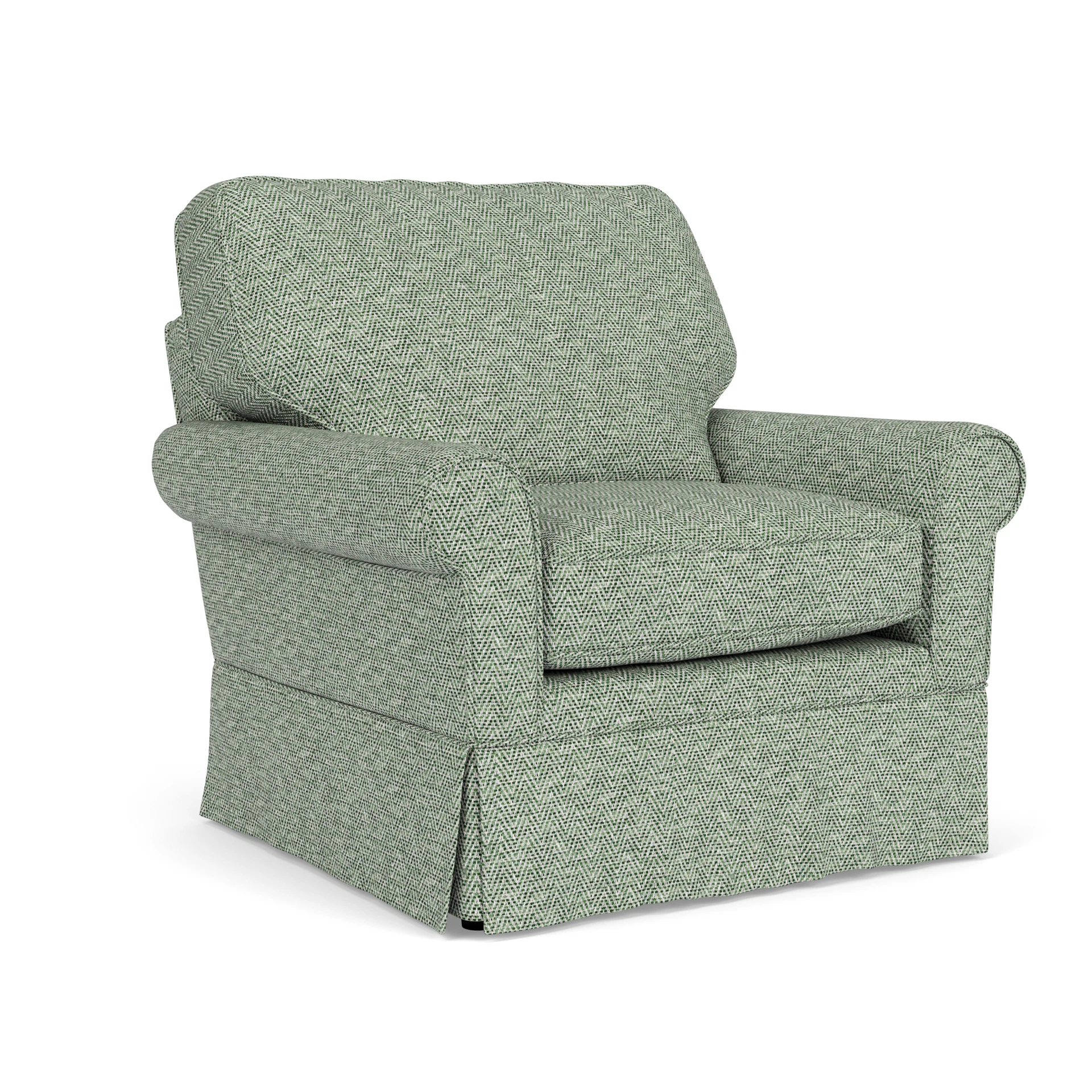 Dawson Armchair in Herringbone Weave - Lake