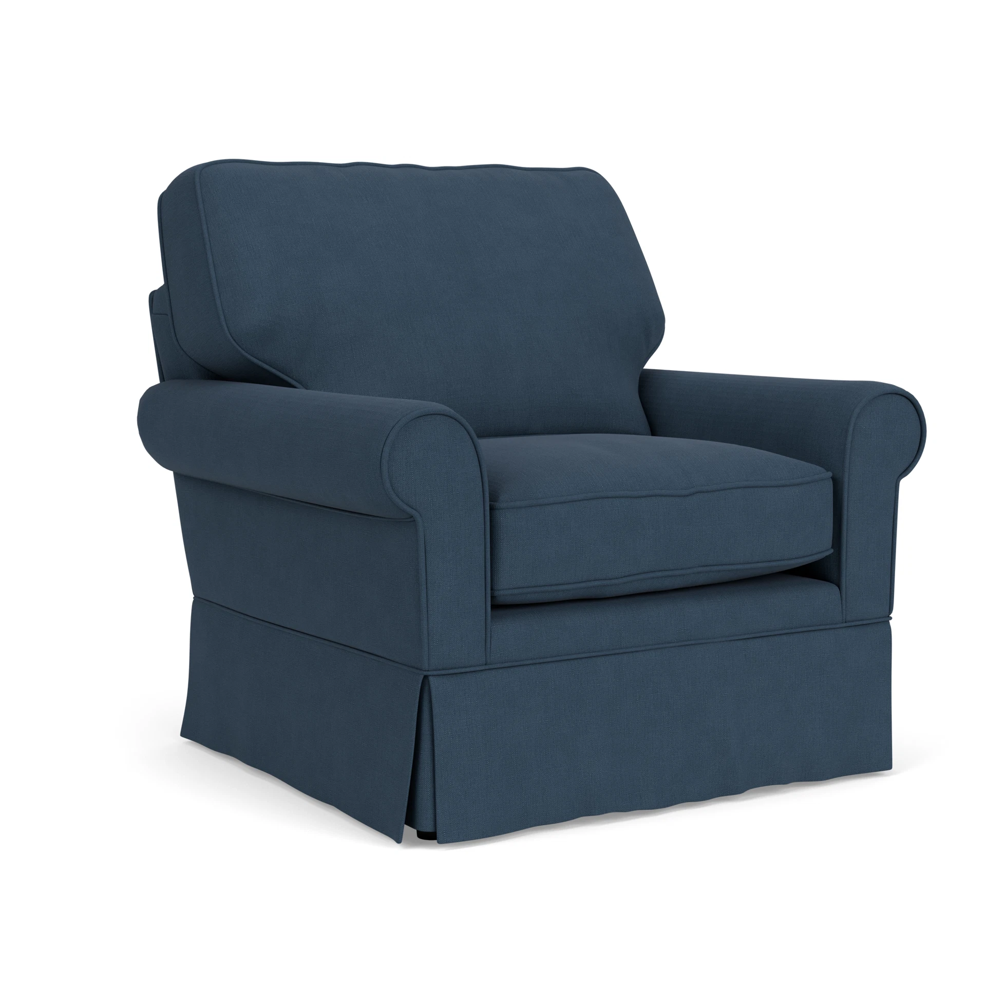 Dawson Armchair in House Linen Mix - Indigo with undefined legs