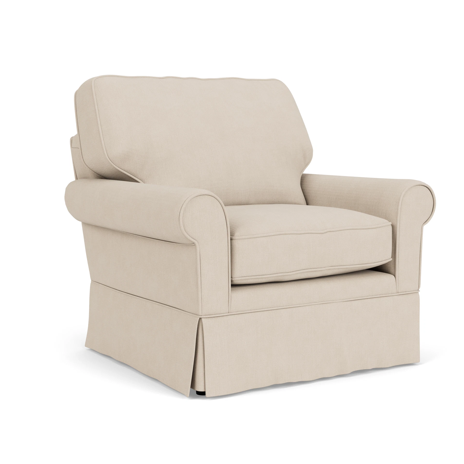 Dawson Armchair in House Linen Mix - Lily White with undefined legs