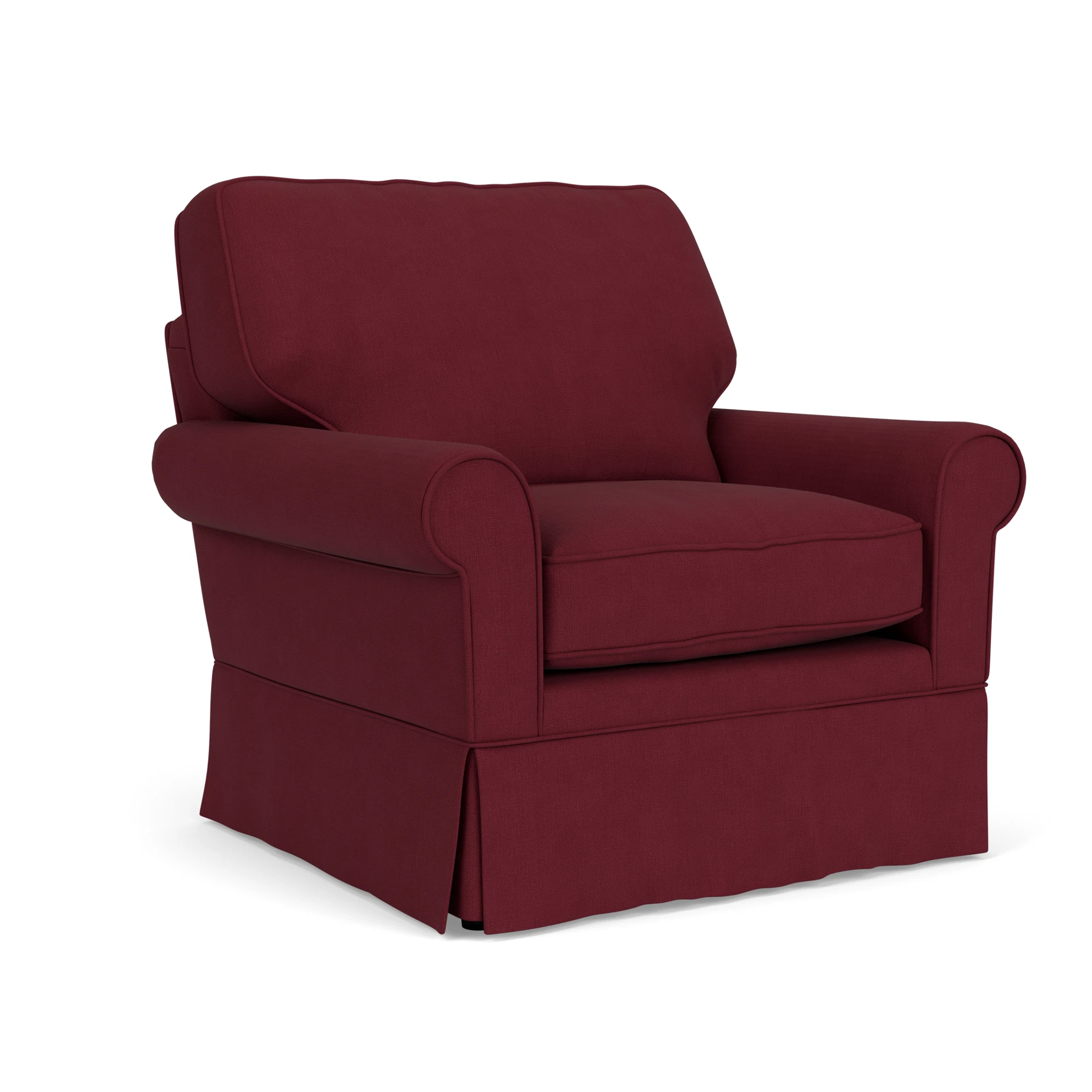 Dawson Armchair in House Linen Mix - Rosehip with undefined legs