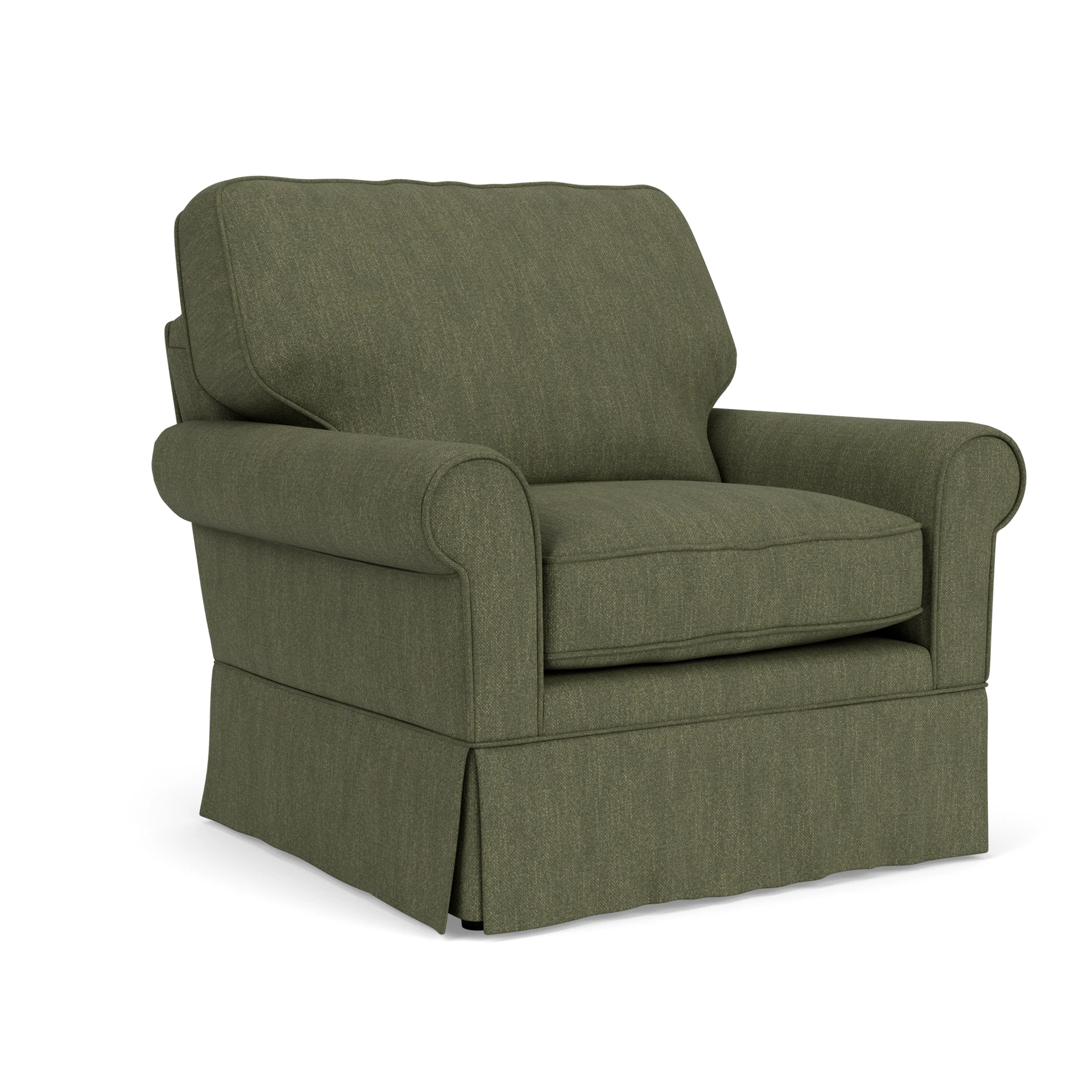 Dawson Armchair in Luxury Italian Linen - Fern with undefined legs