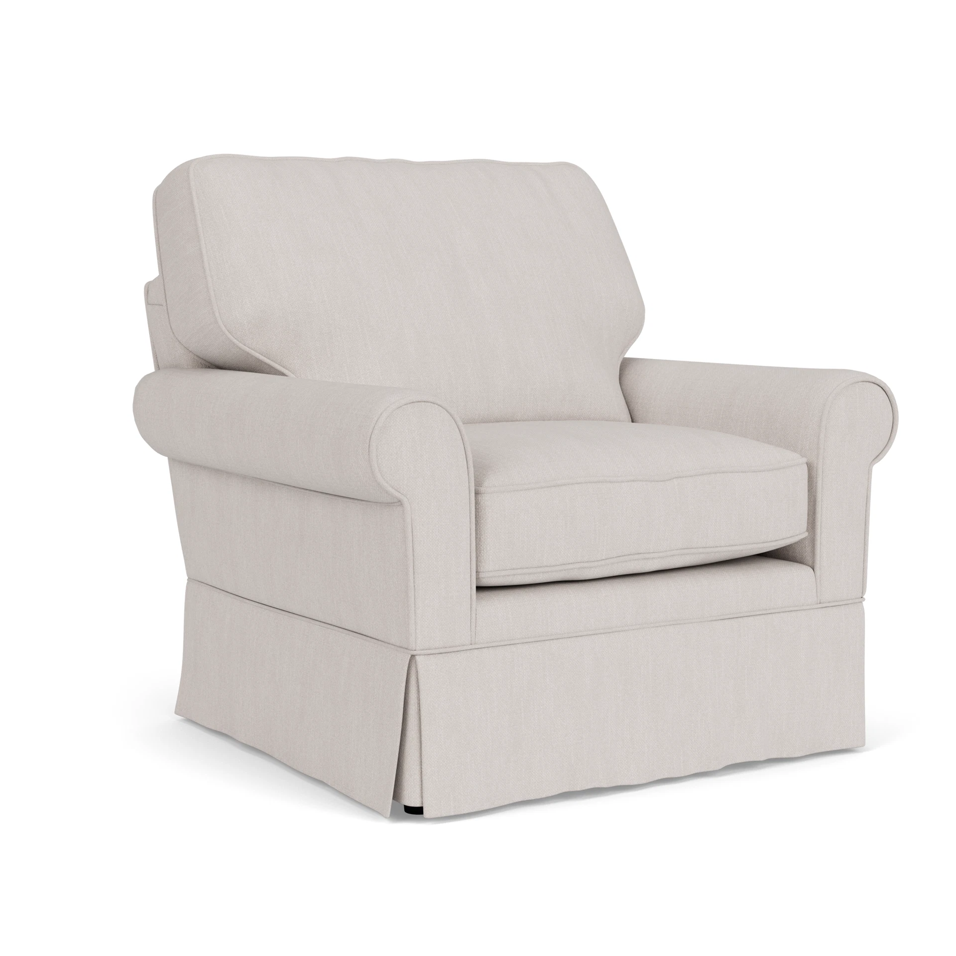 Dawson Armchair in Luxury Italian Linen - Soft White with undefined legs