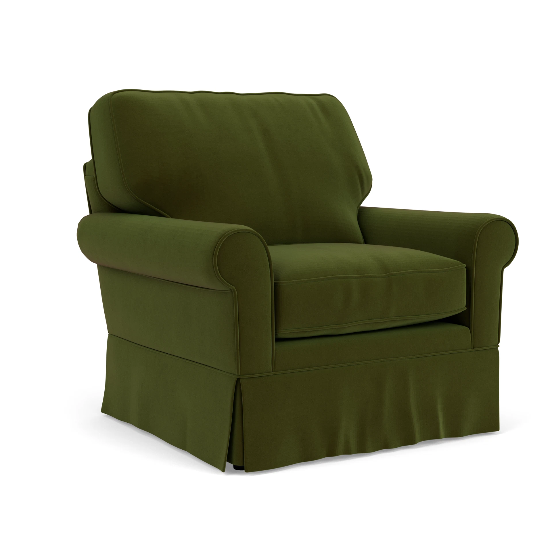 Dawson Armchair in Matt Velvet - Forest Green with undefined legs