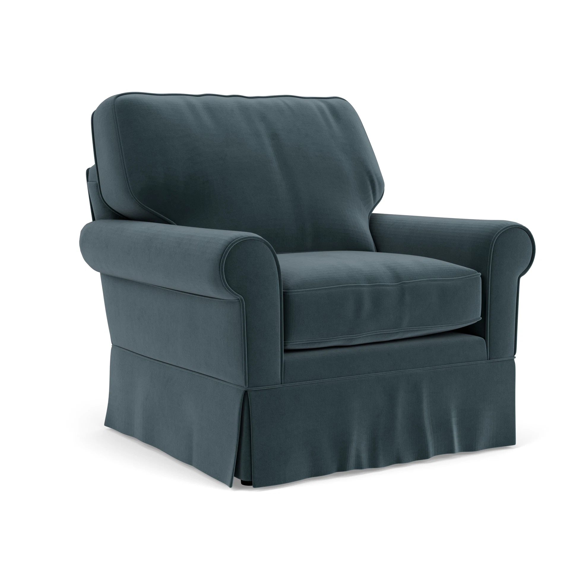 Dawson Armchair in Matt Velvet - Night Sky with undefined legs