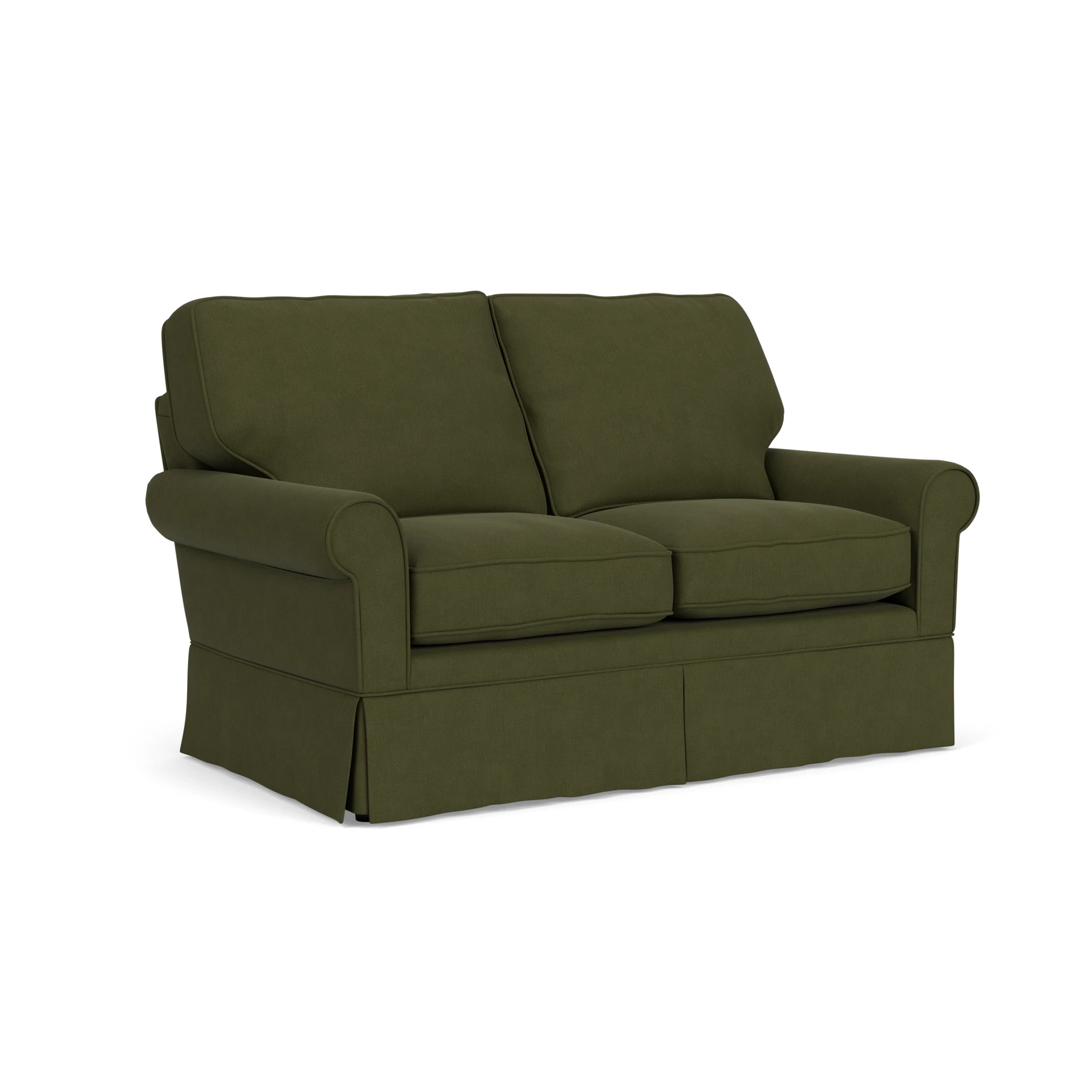 Dawson Large 2 Seater Sofa in House Linen Mix - Forest Green with undefined legs