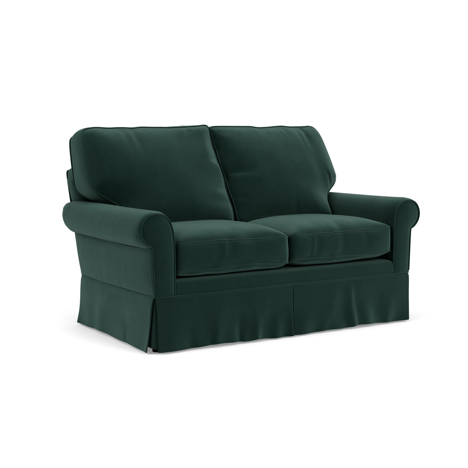 Dawson Large 2 Seater Sofa in Matt Velvet - Lake with undefined legs
