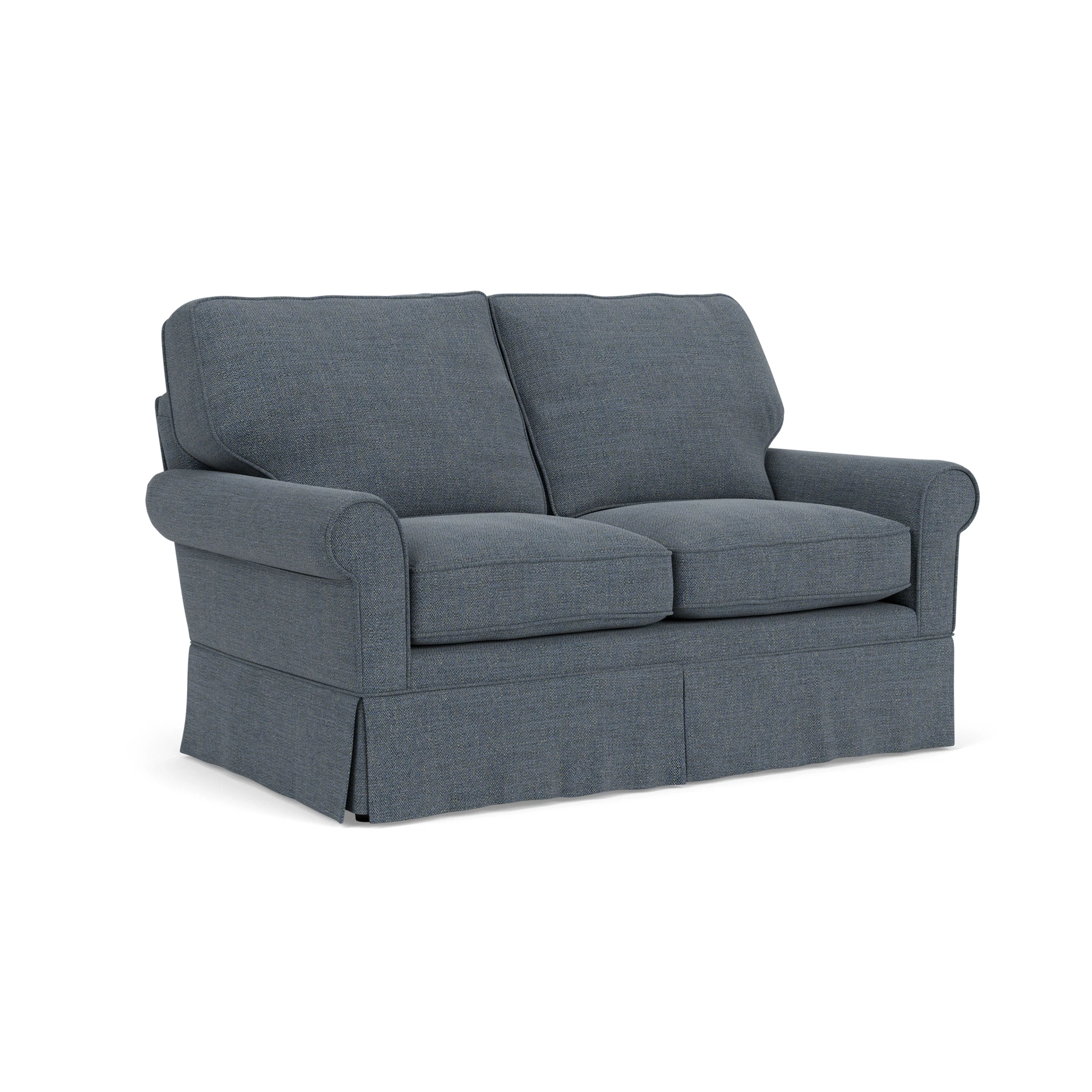 Dawson Large 2 Seater Sofa in Rustic Weave - Indigo with undefined legs