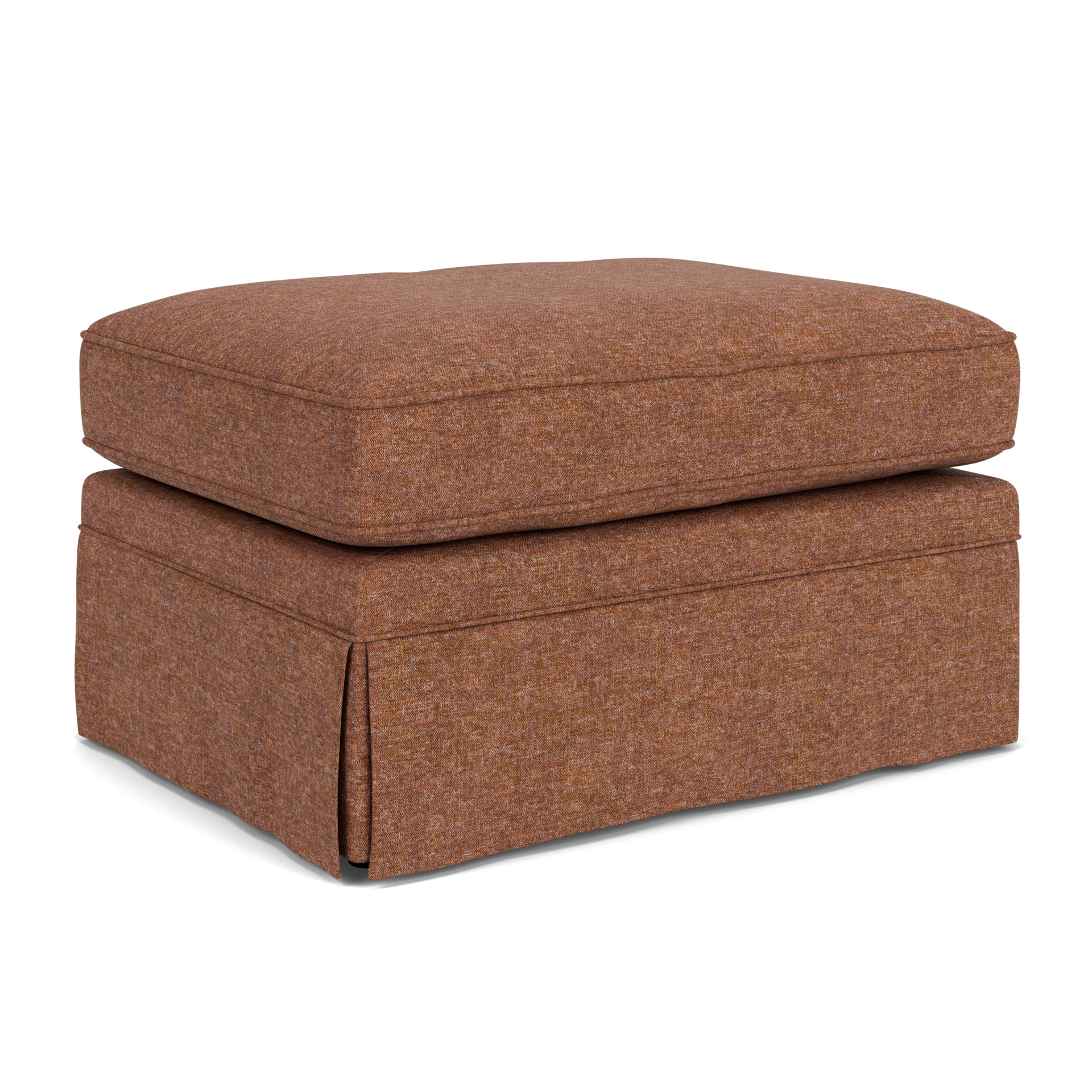 Dawson Small Foot Stool in Aquaclean Oxford - Brick Marl with undefined legs