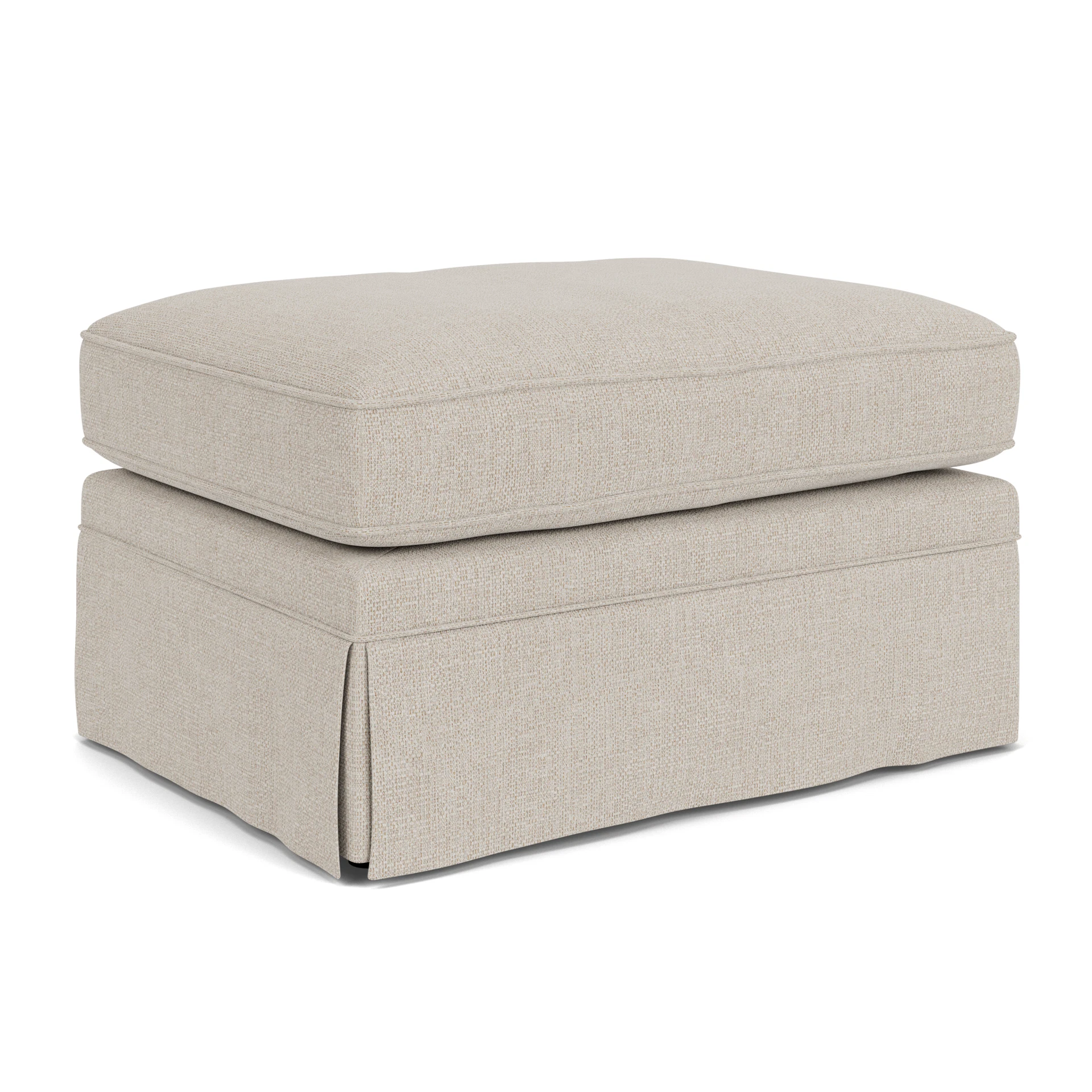 Dawson Small Foot Stool in Aquaclean Oxford - Natural with undefined legs
