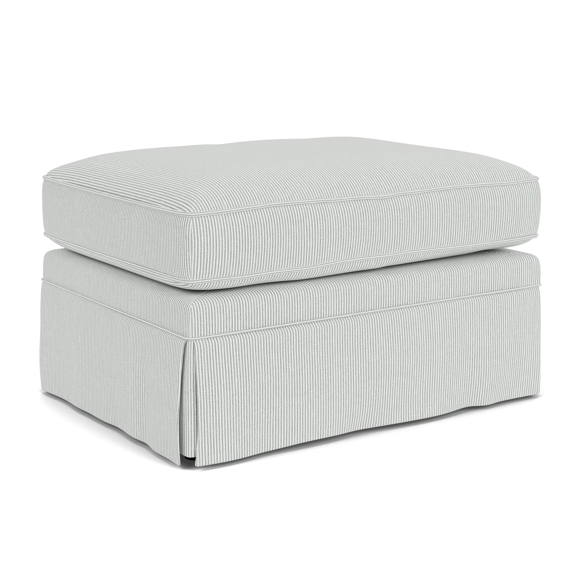 Dawson Small Foot Stool in Broadway Stripe - Duck Egg with undefined legs