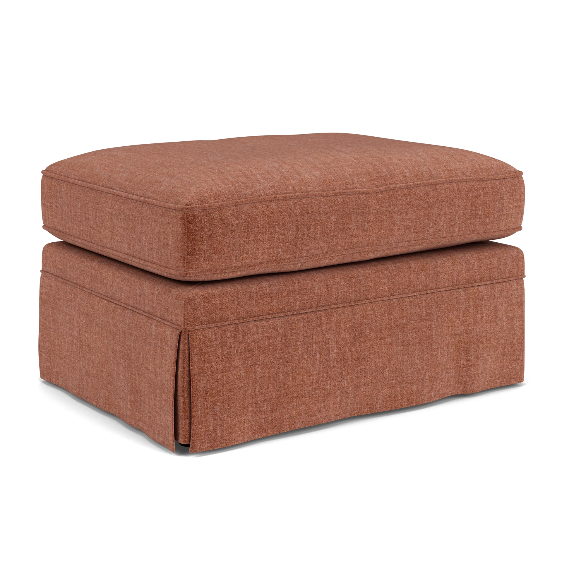 Dawson Small Foot Stool in Eco Chenille - Cinnamon with undefined legs