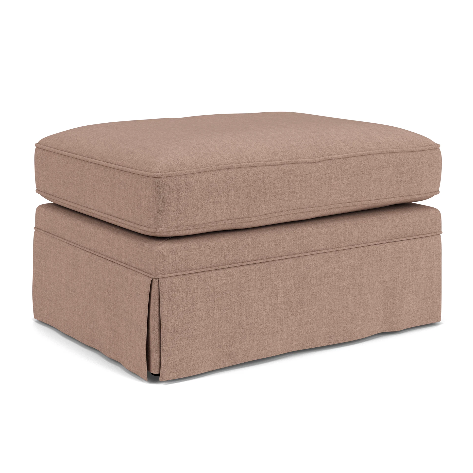 Dawson Small Foot Stool in Eco Chenille - Dusky Rose with undefined legs