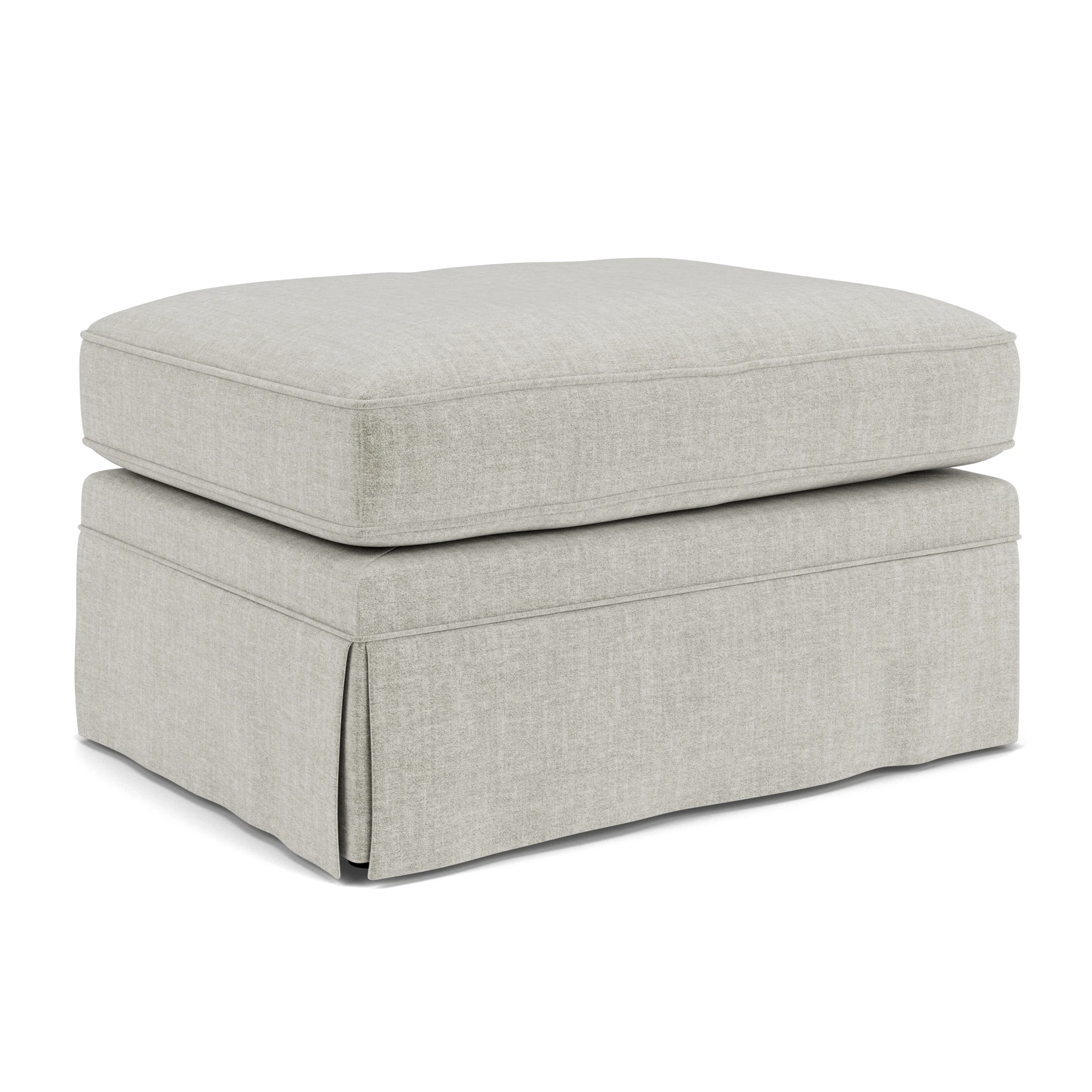 Dawson Small Foot Stool in Eco Chenille - Grey Mist with undefined legs
