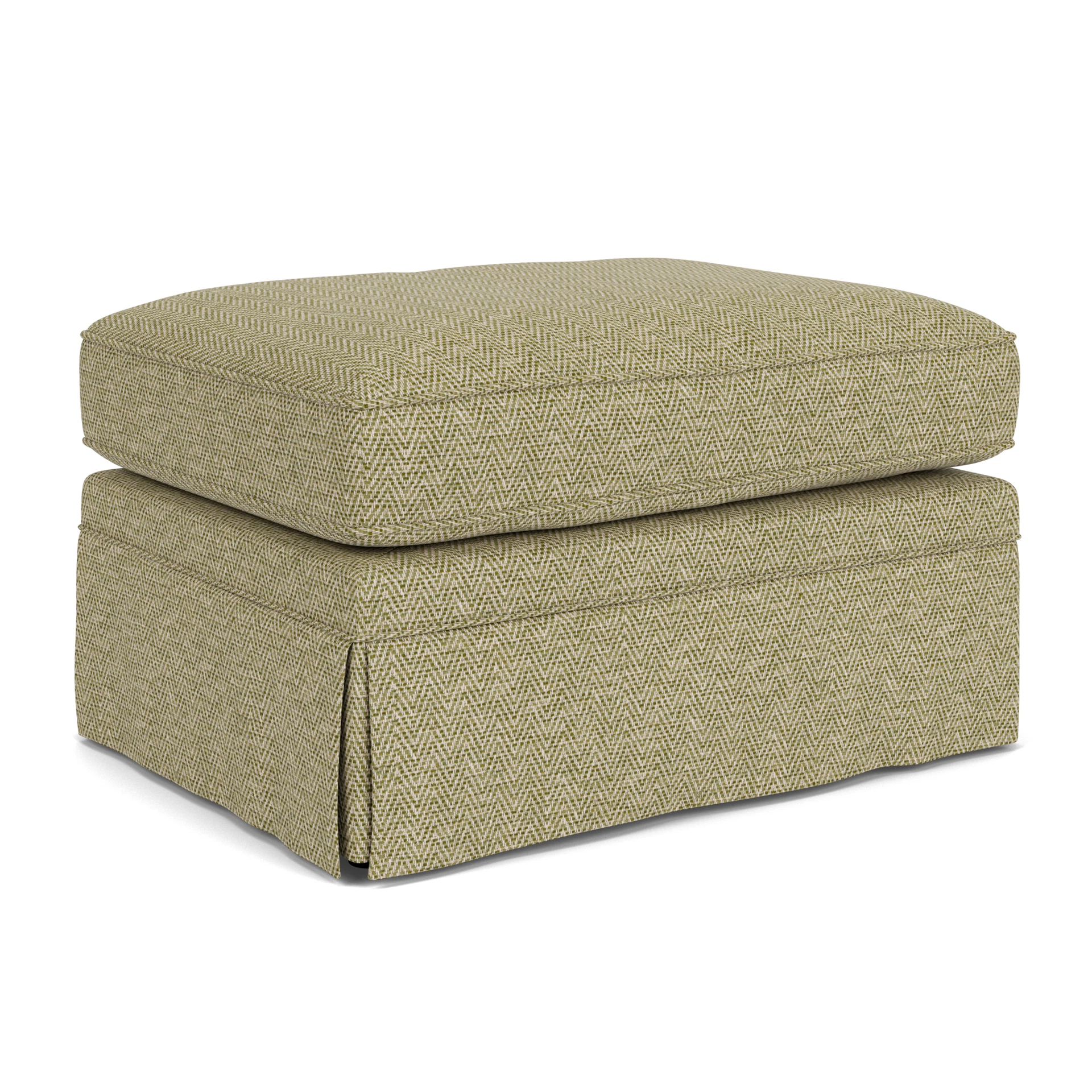 Dawson Small Foot Stool in Herringbone Weave - Apple with undefined legs