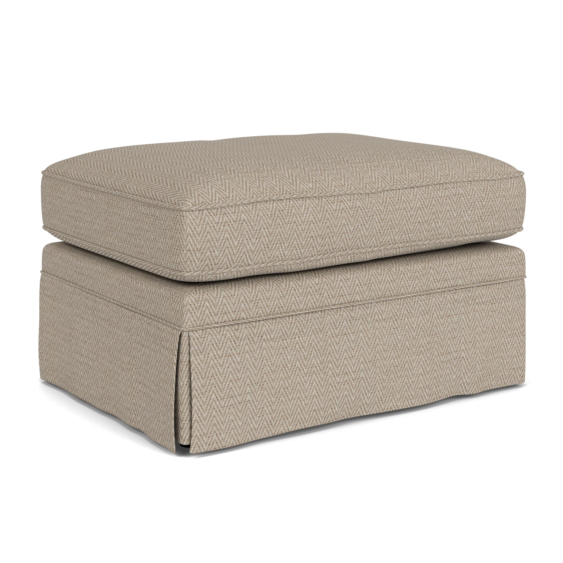 Dawson Small Foot Stool in Herringbone Weave - Natural with undefined legs