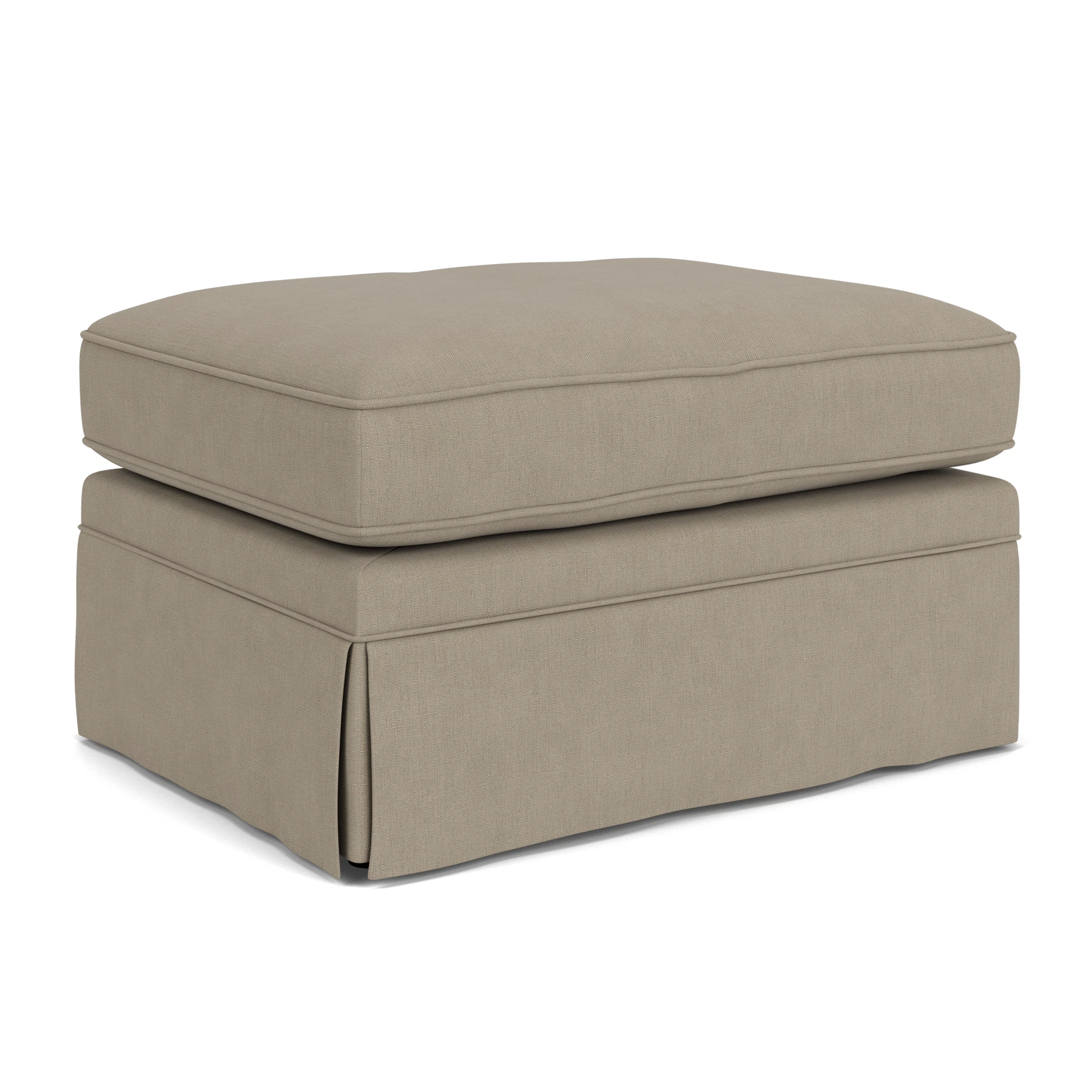 Dawson Small Foot Stool in House Linen Mix - Dove Grey with undefined legs