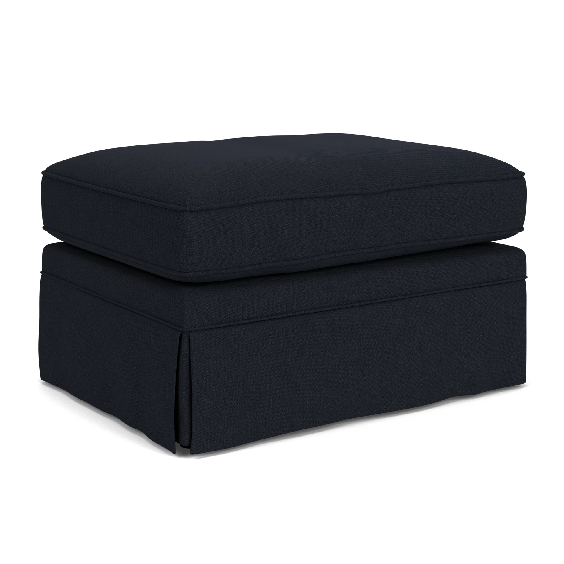 Dawson Small Foot Stool in House Linen Mix - Ink with undefined legs