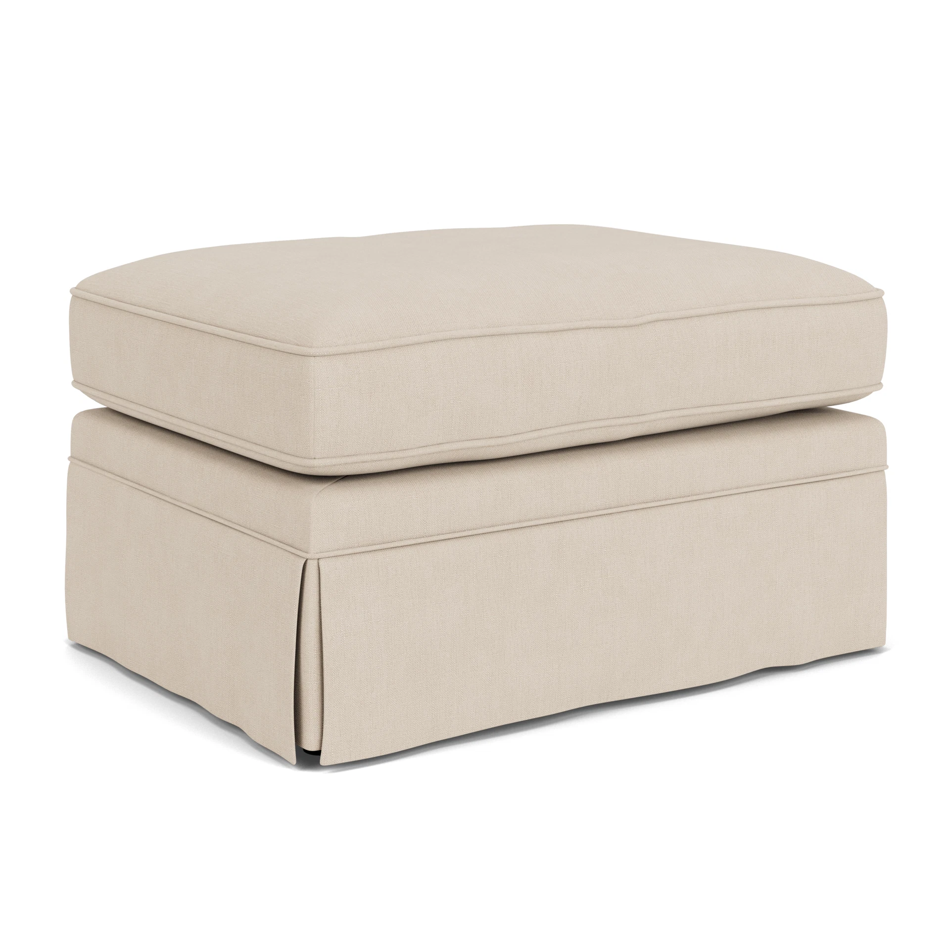 Dawson Small Foot Stool in House Linen Mix - Lily White with undefined legs