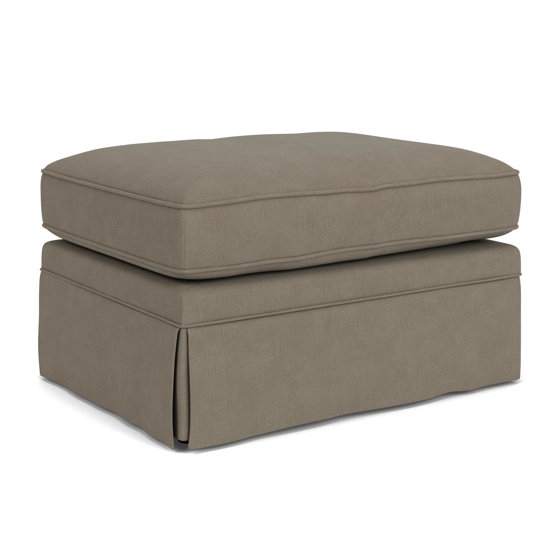 Dawson Small Foot Stool in House Linen Mix - Mid Grey with undefined legs