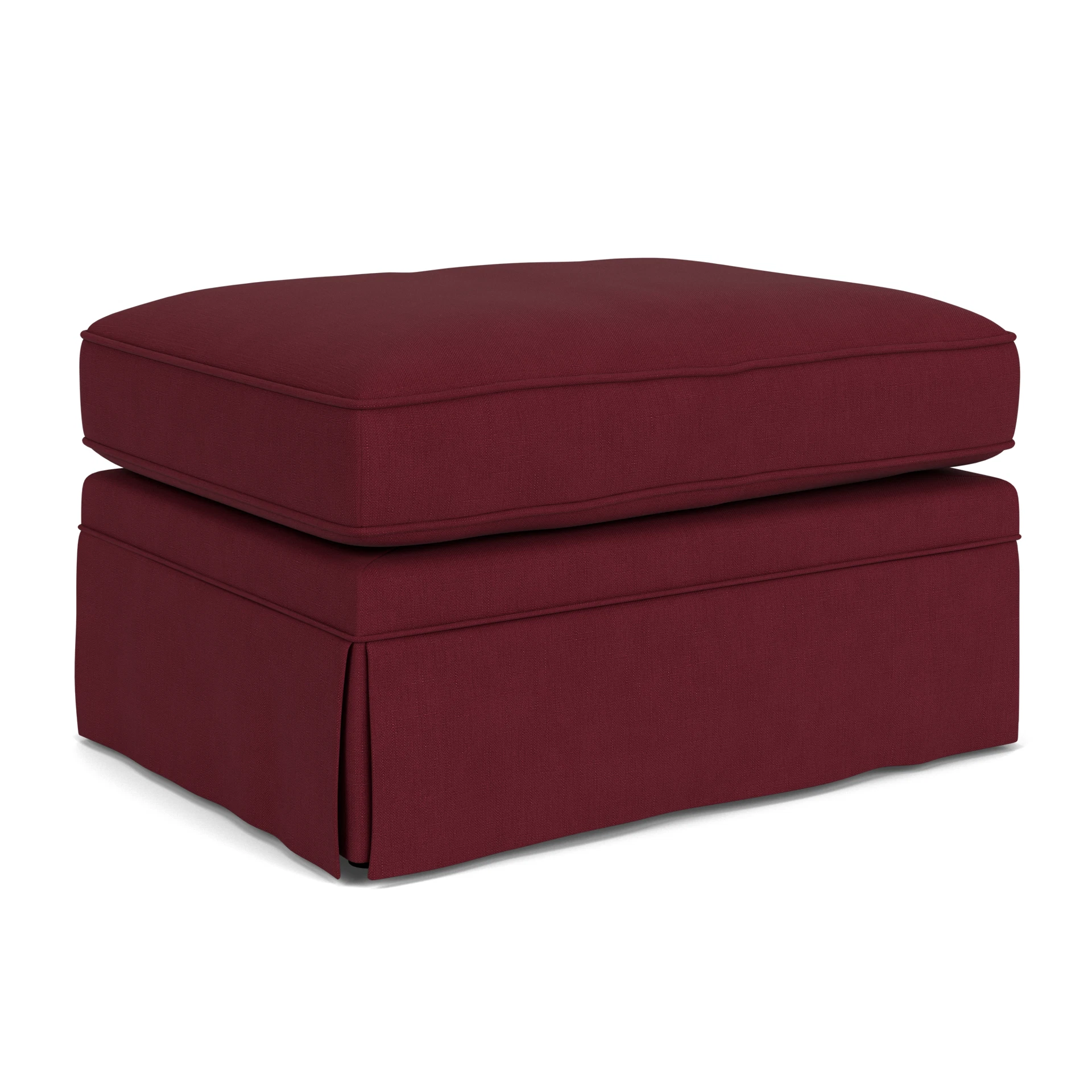 Dawson Small Foot Stool in House Linen Mix - Rosehip with undefined legs