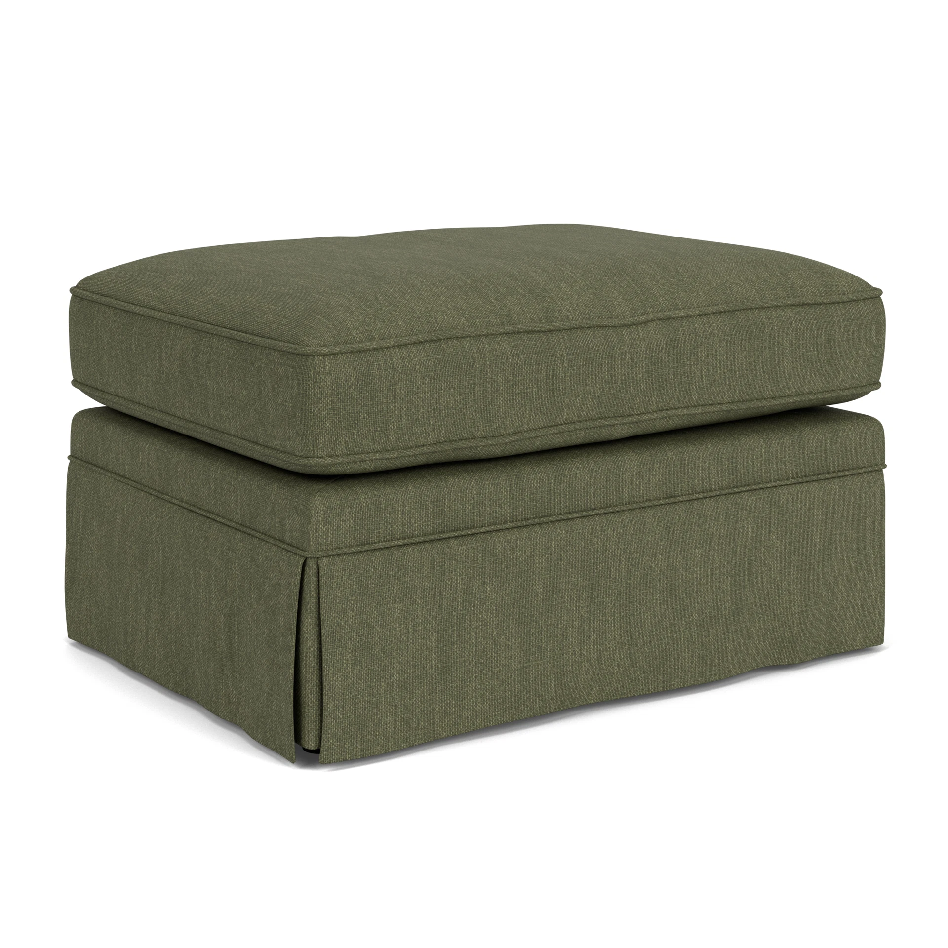 Dawson Small Foot Stool in Luxury Italian Linen - Fern with undefined legs