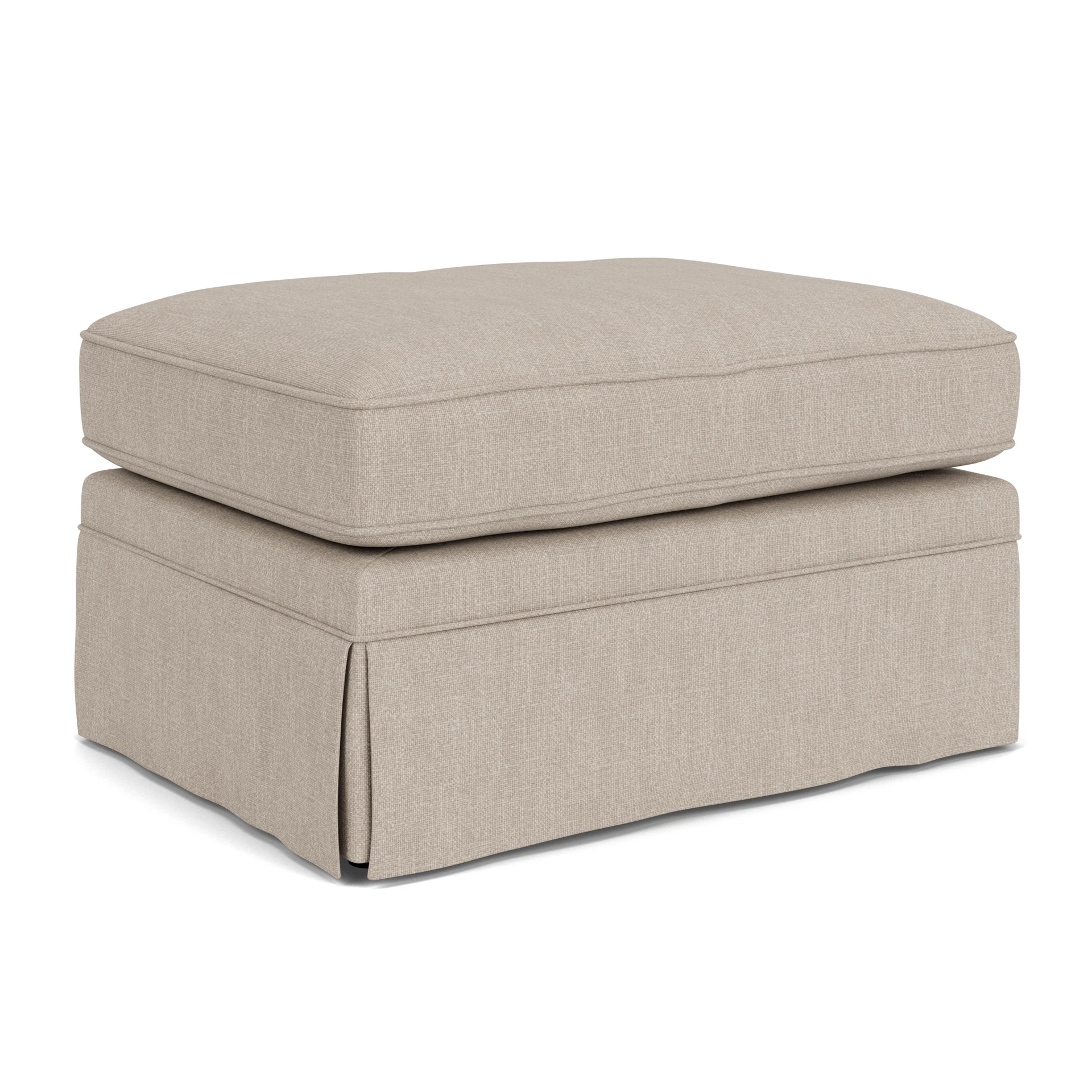 Dawson Small Foot Stool in Luxury Italian Linen - Natural with undefined legs