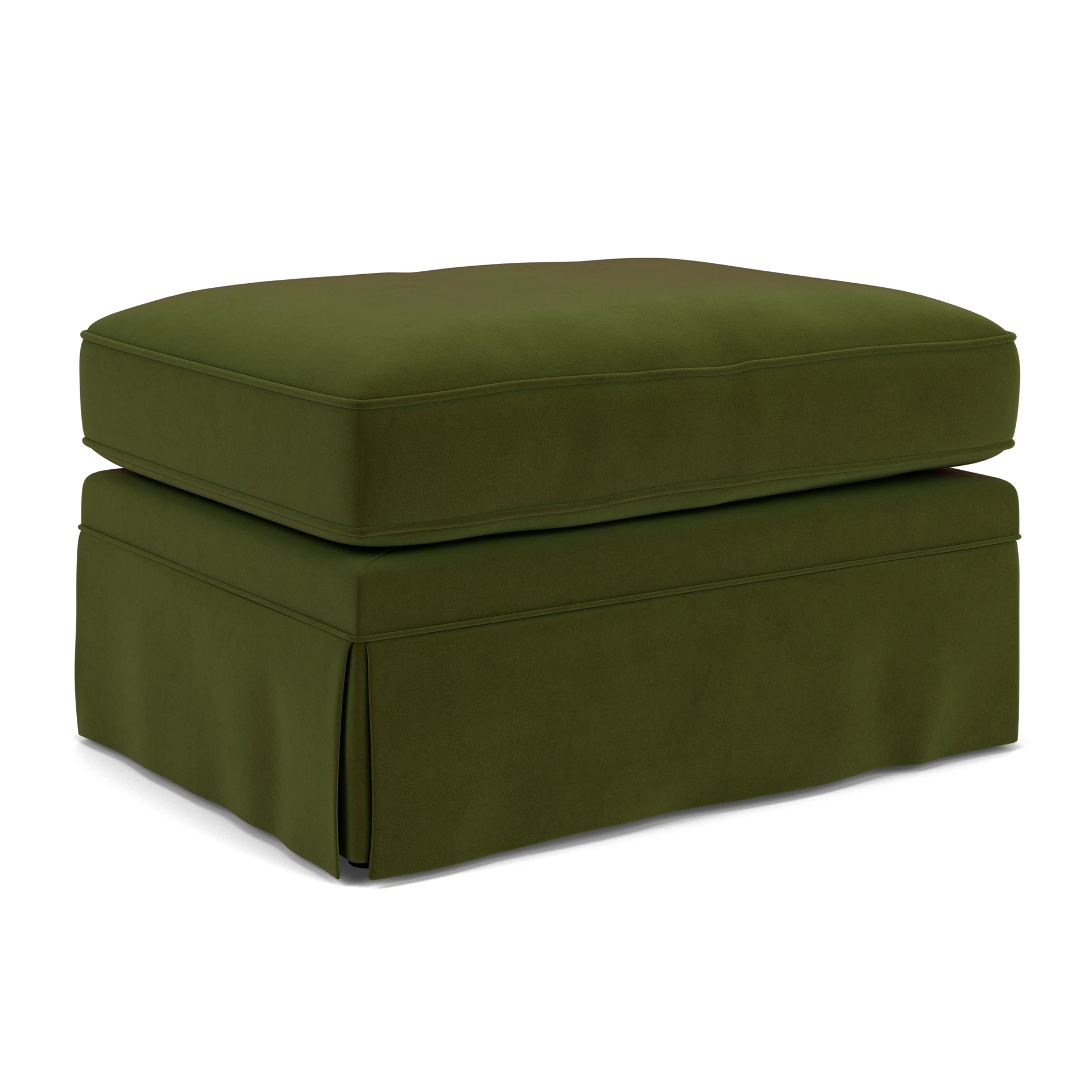 Dawson Small Foot Stool in Matt Velvet - Forest Green with undefined legs
