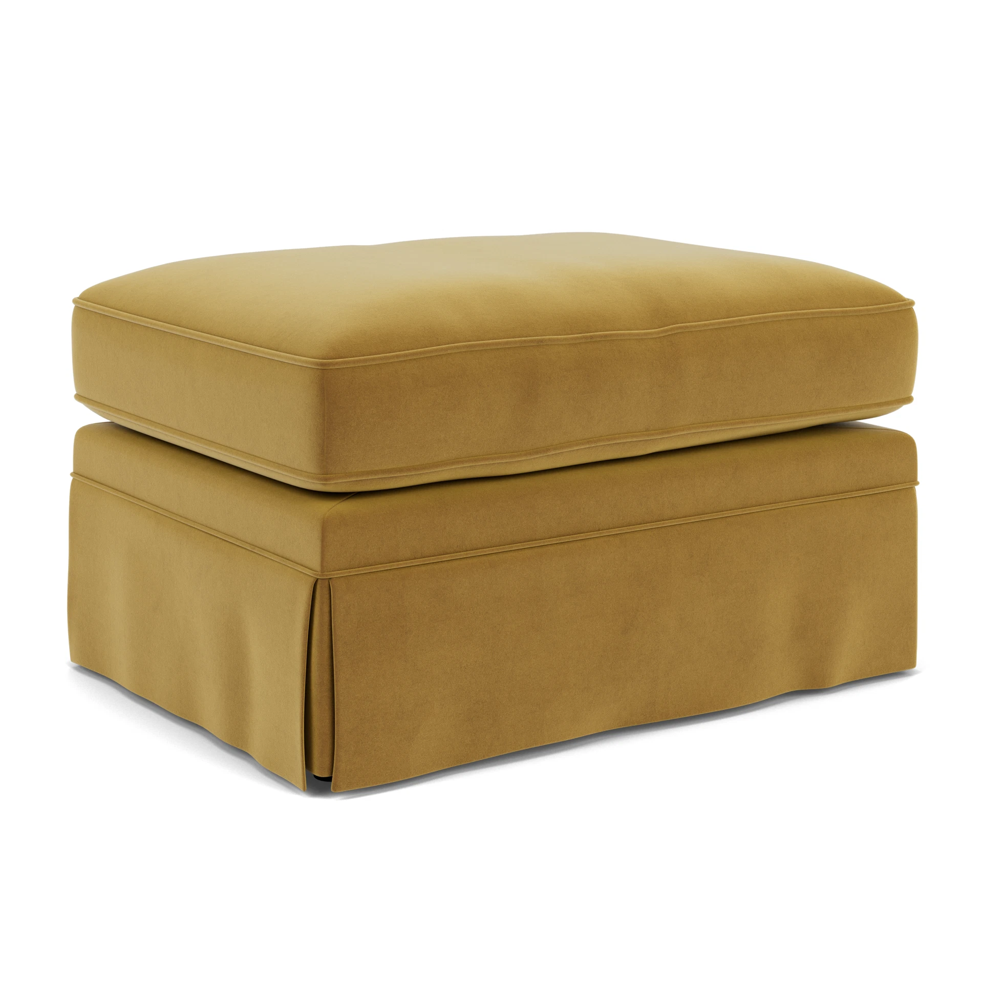Dawson Small Foot Stool in Matt Velvet - Mustard with undefined legs