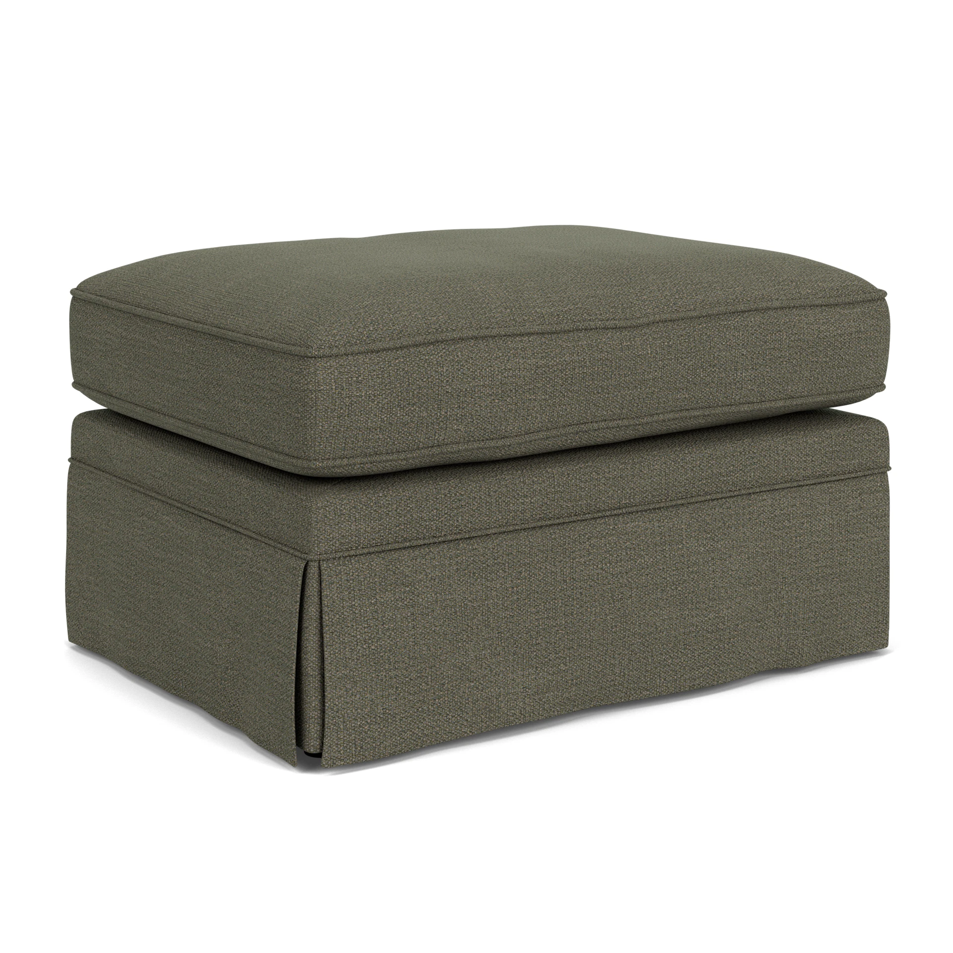 Dawson Small Foot Stool in Rustic Weave - Deep Forest