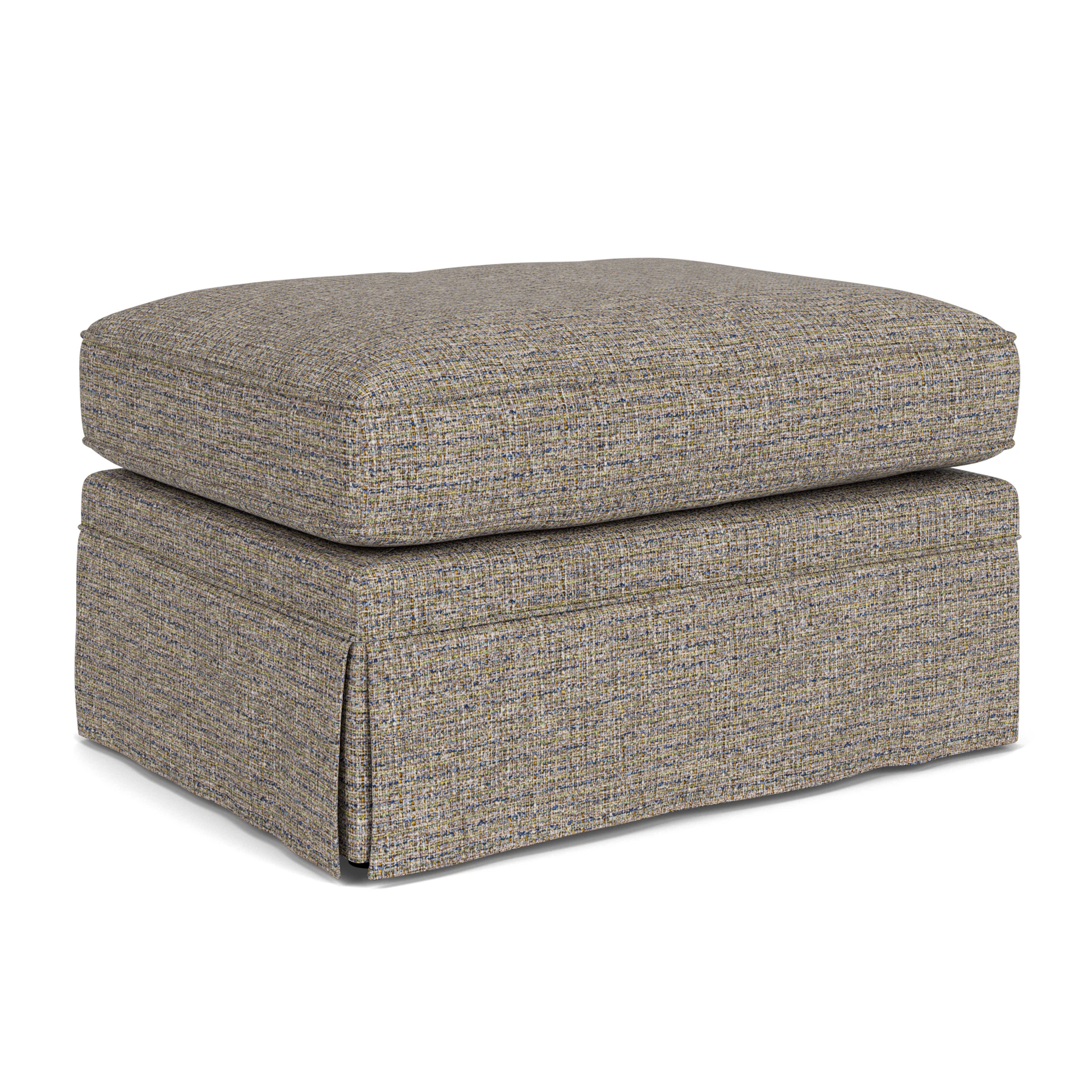 Dawson Small Foot Stool in Textured Weave - Shoreline Mix