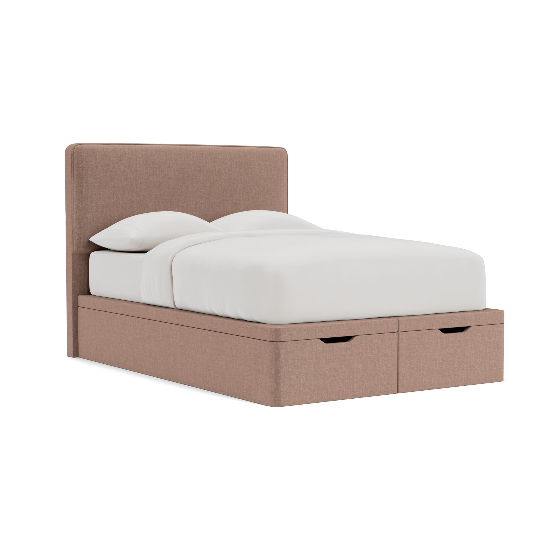 Ellis Double Ottoman Storage in Eco Chenille - Dusky Rose