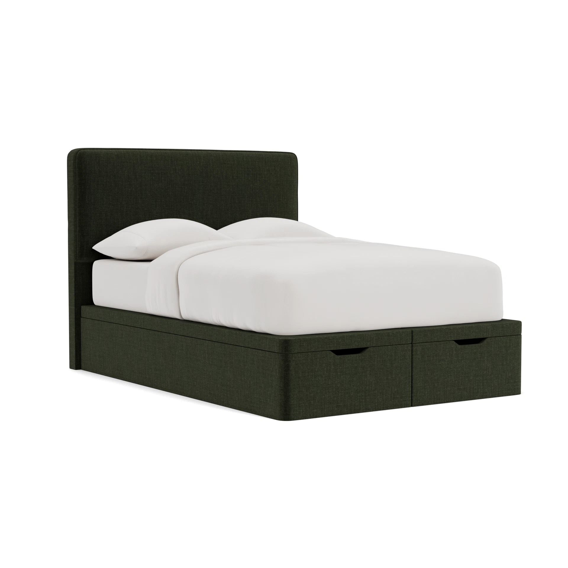 Ellis Double Ottoman Storage in Eco Chenille - Moss