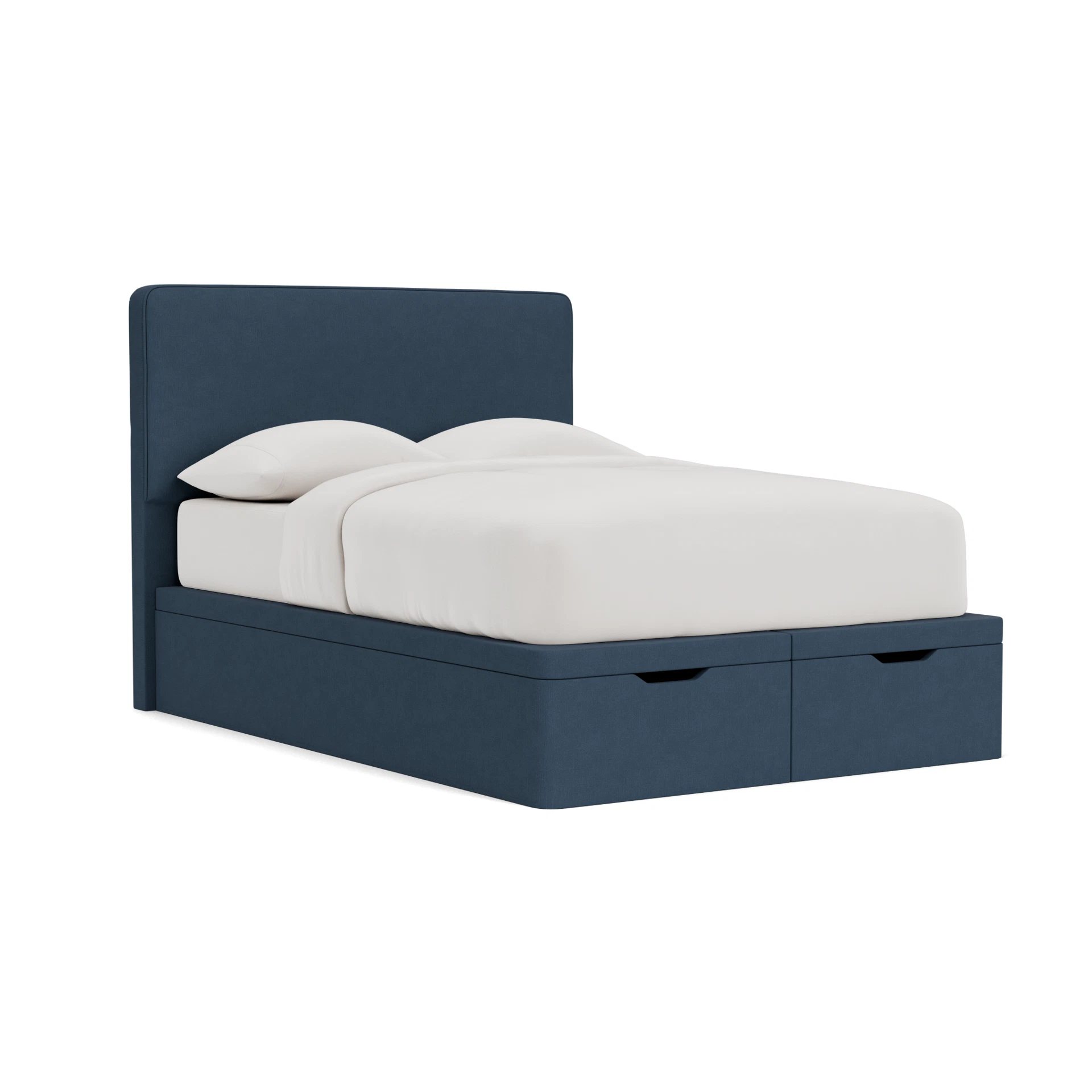 Ellis Double Ottoman Storage in House Linen Mix - Indigo