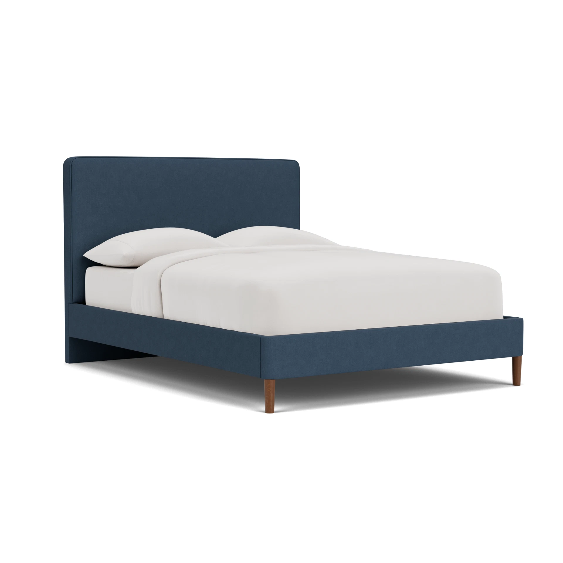 Ellis King Size Classic Bedstead in House Linen Mix - Indigo