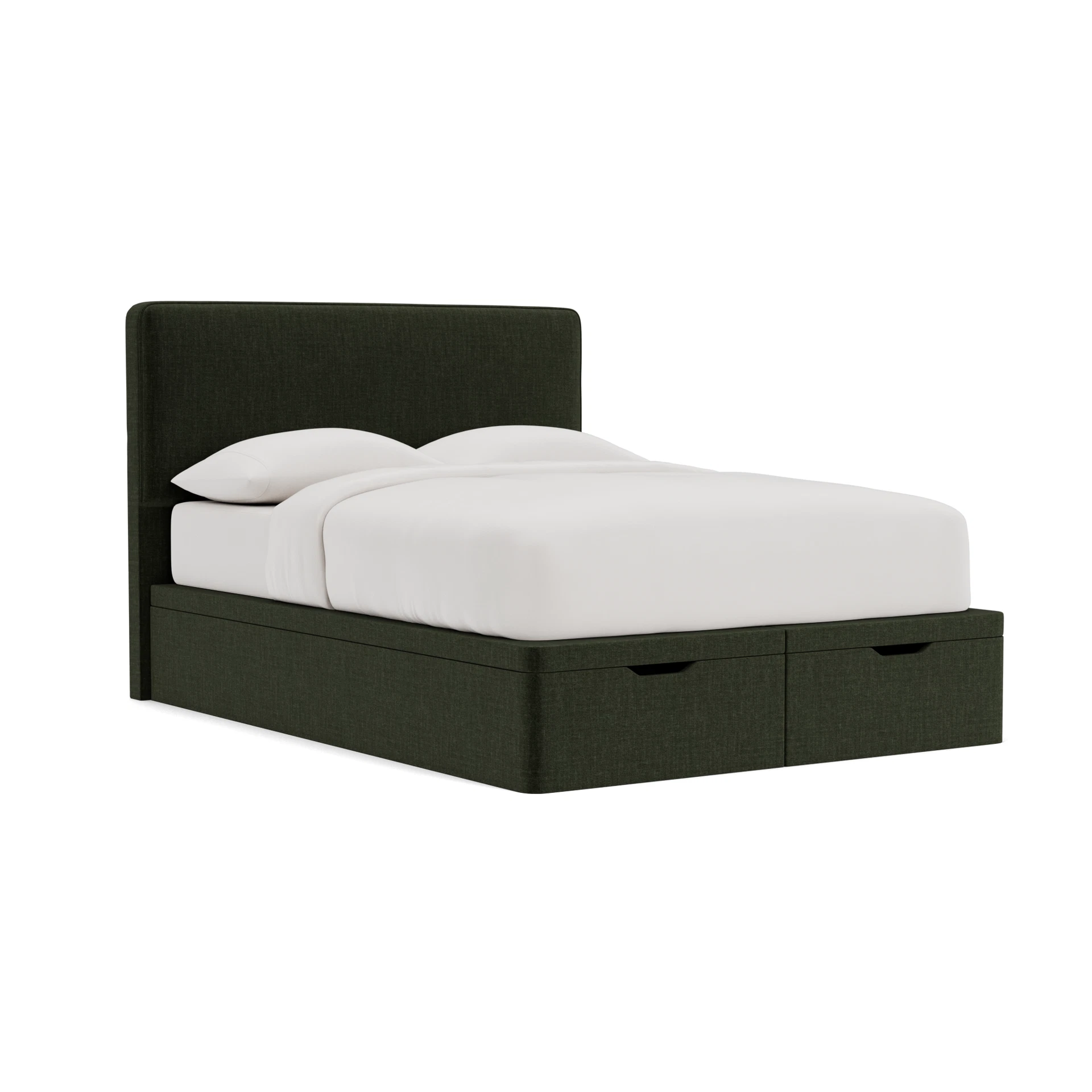 Ellis King Size Ottoman Storage in Eco Chenille - Moss