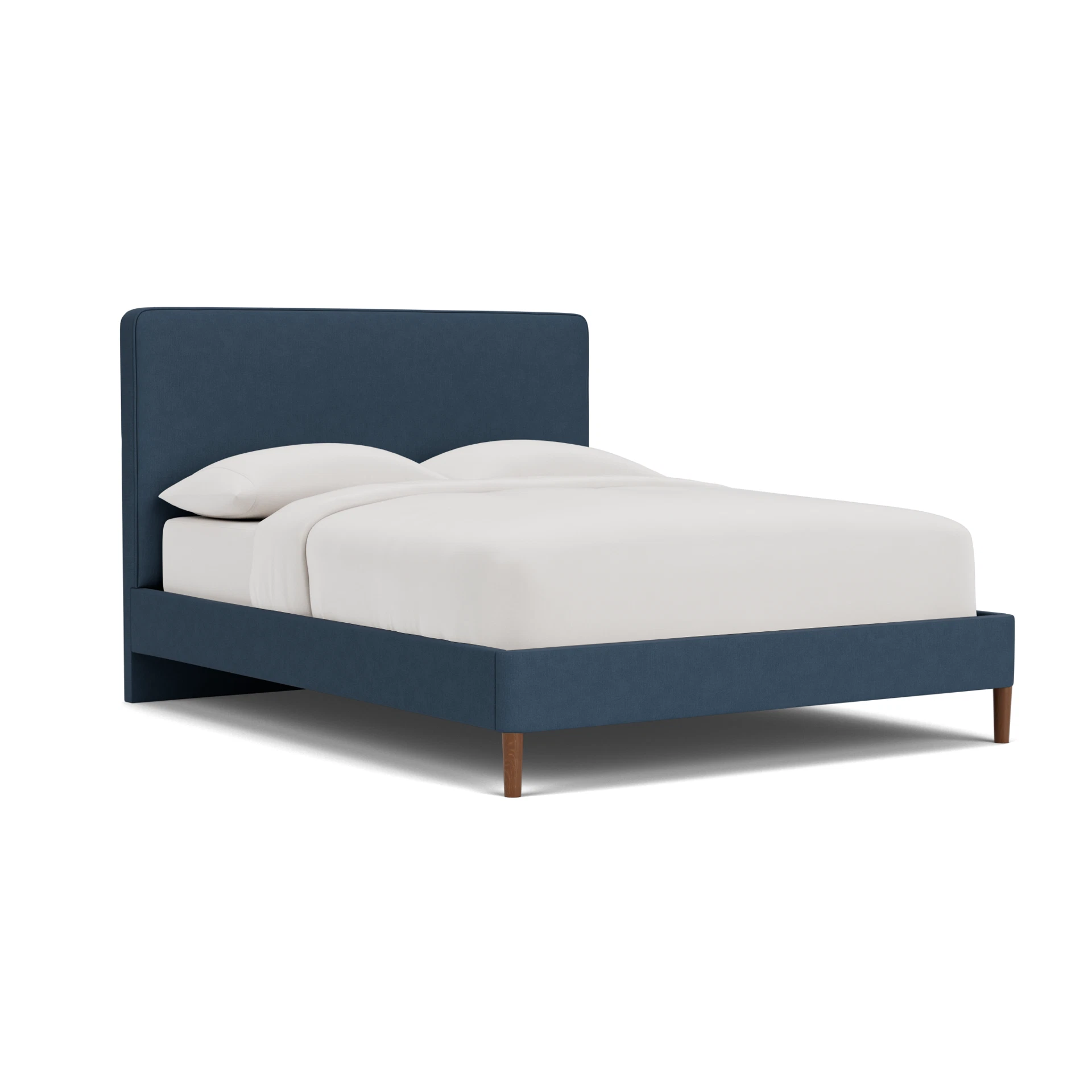 Ellis Super King Classic Bedstead in House Linen Mix - Indigo