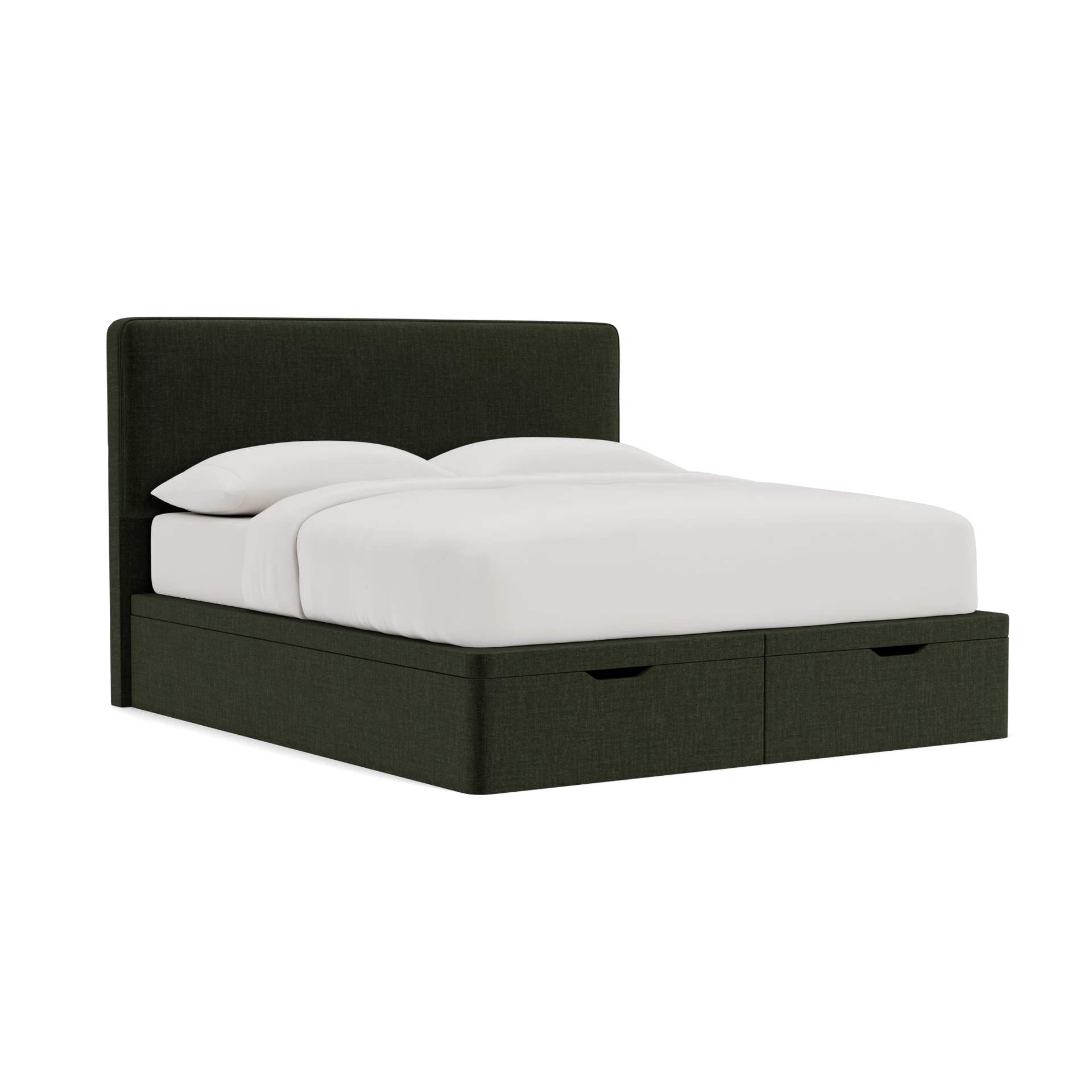 Ellis Super King Ottoman Storage in Eco Chenille - Moss