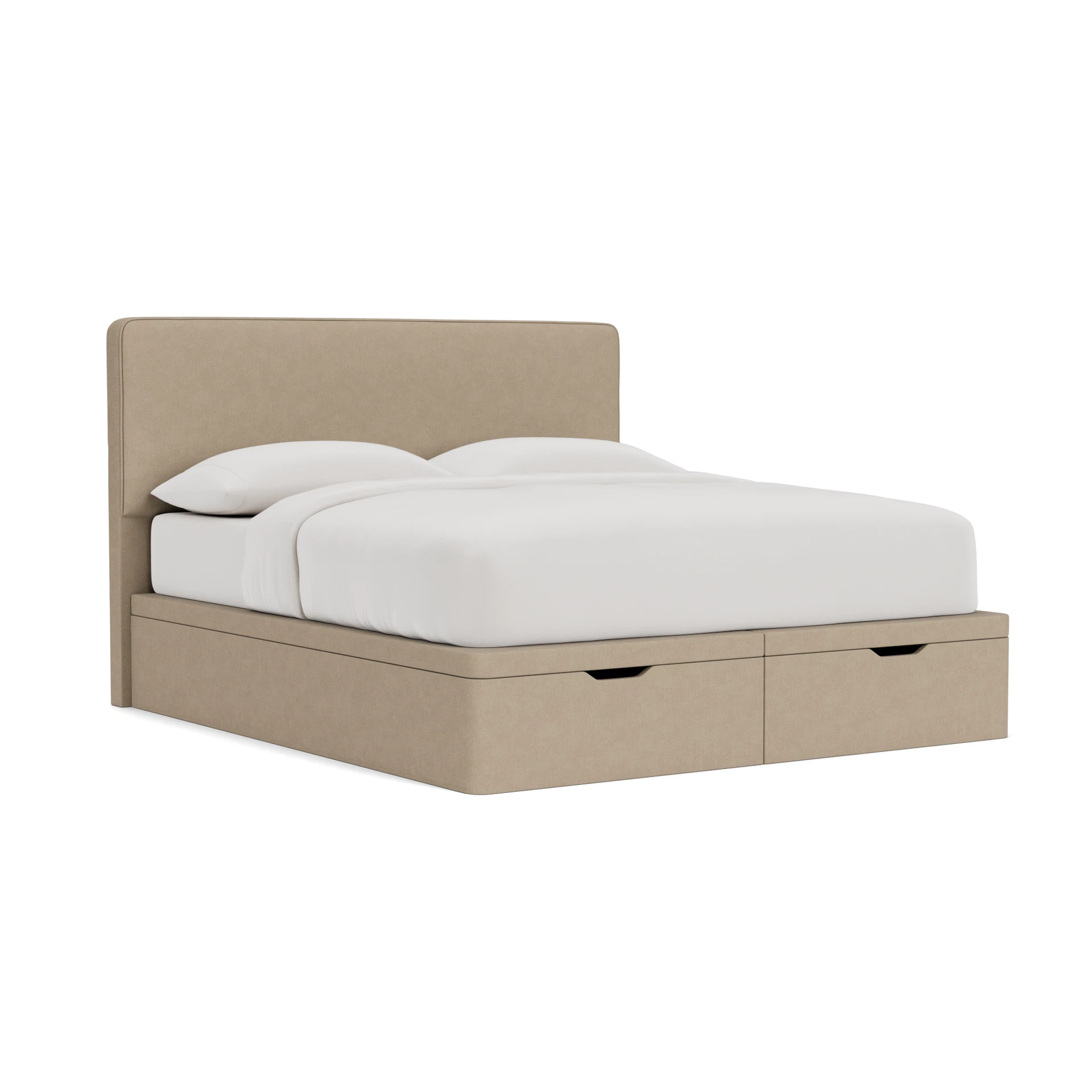 Ellis Super King Ottoman Storage in House Linen Mix - Natural