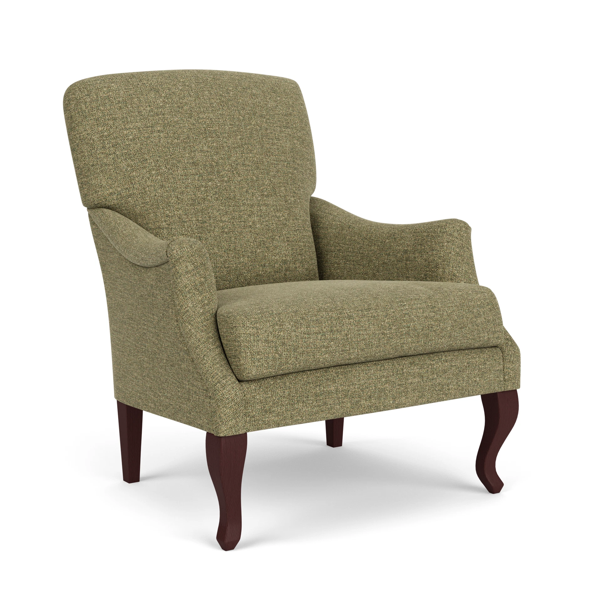 Elsie Armchair in Aquaclean Oxford - Sage with Light legs