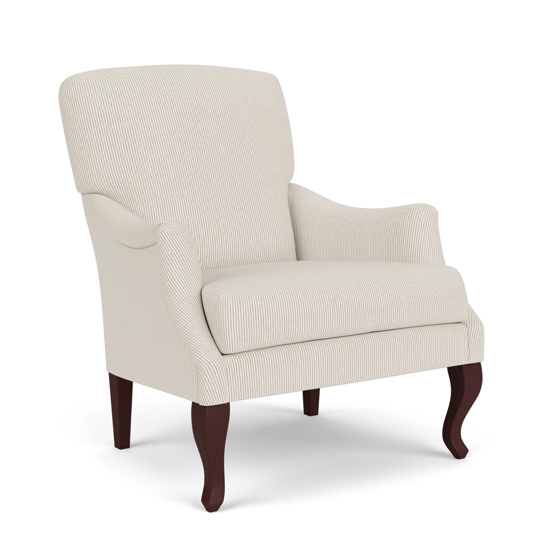 Elsie Armchair in Broadway Stripe - Natural with Light legs