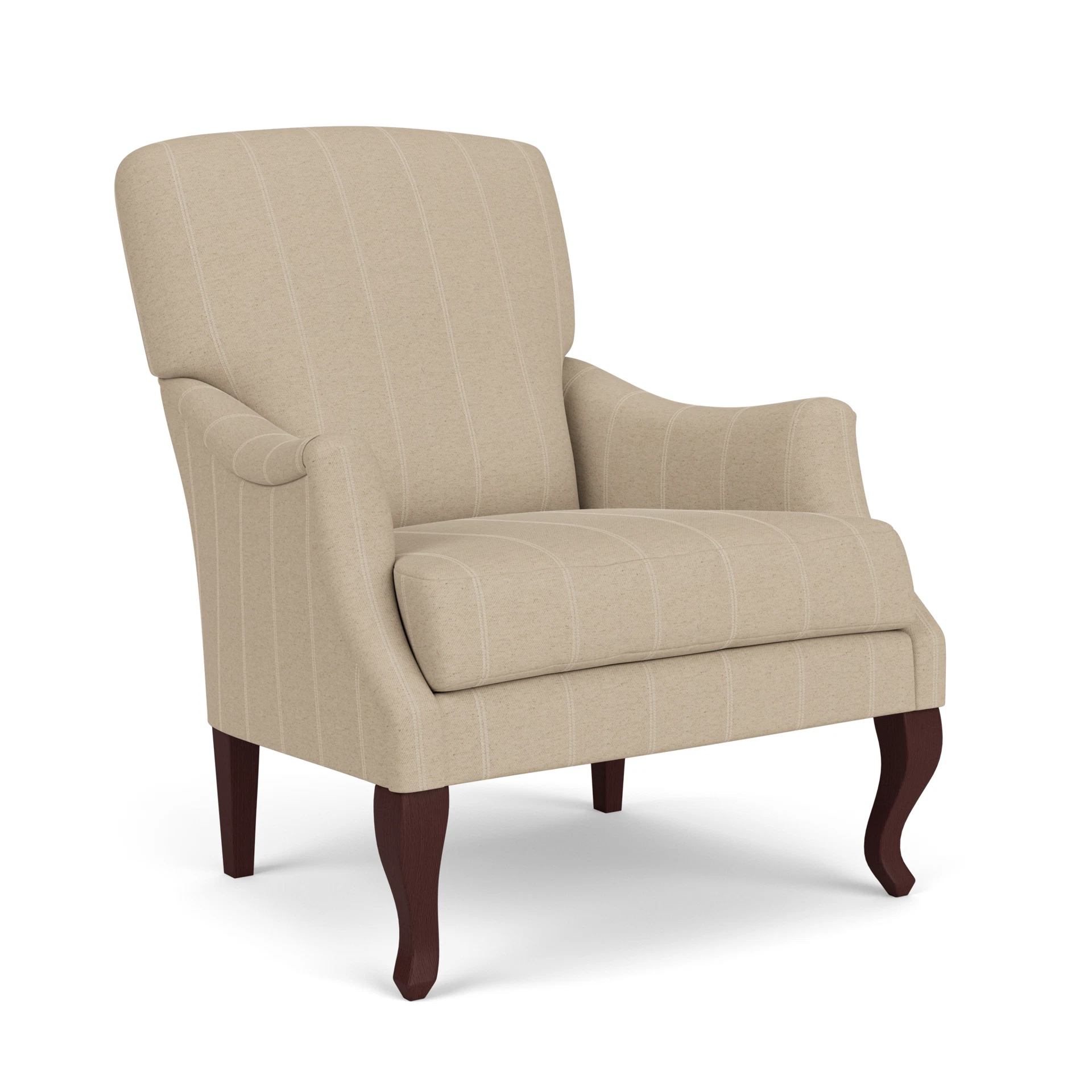 Elsie Armchair in Compton Stripe - Natural with Light legs