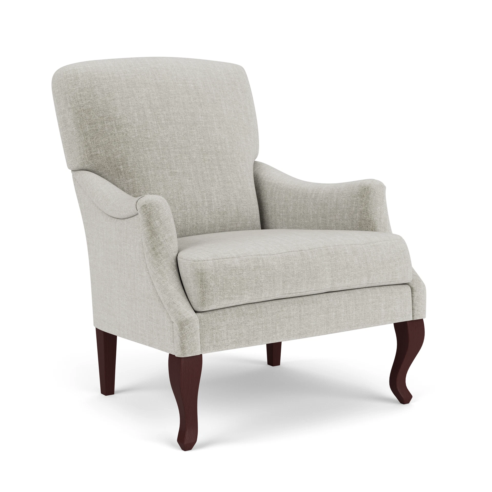 Elsie Armchair in Eco Chenille - Grey Mist with Light legs