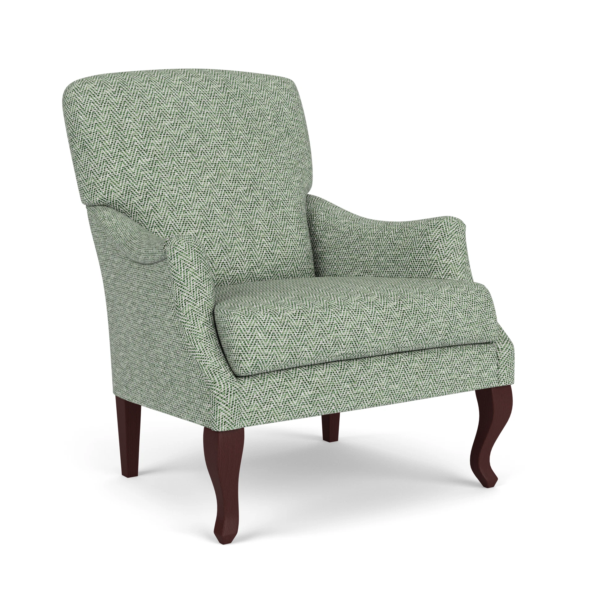 Elsie Armchair in Herringbone Weave - Lake with Light legs