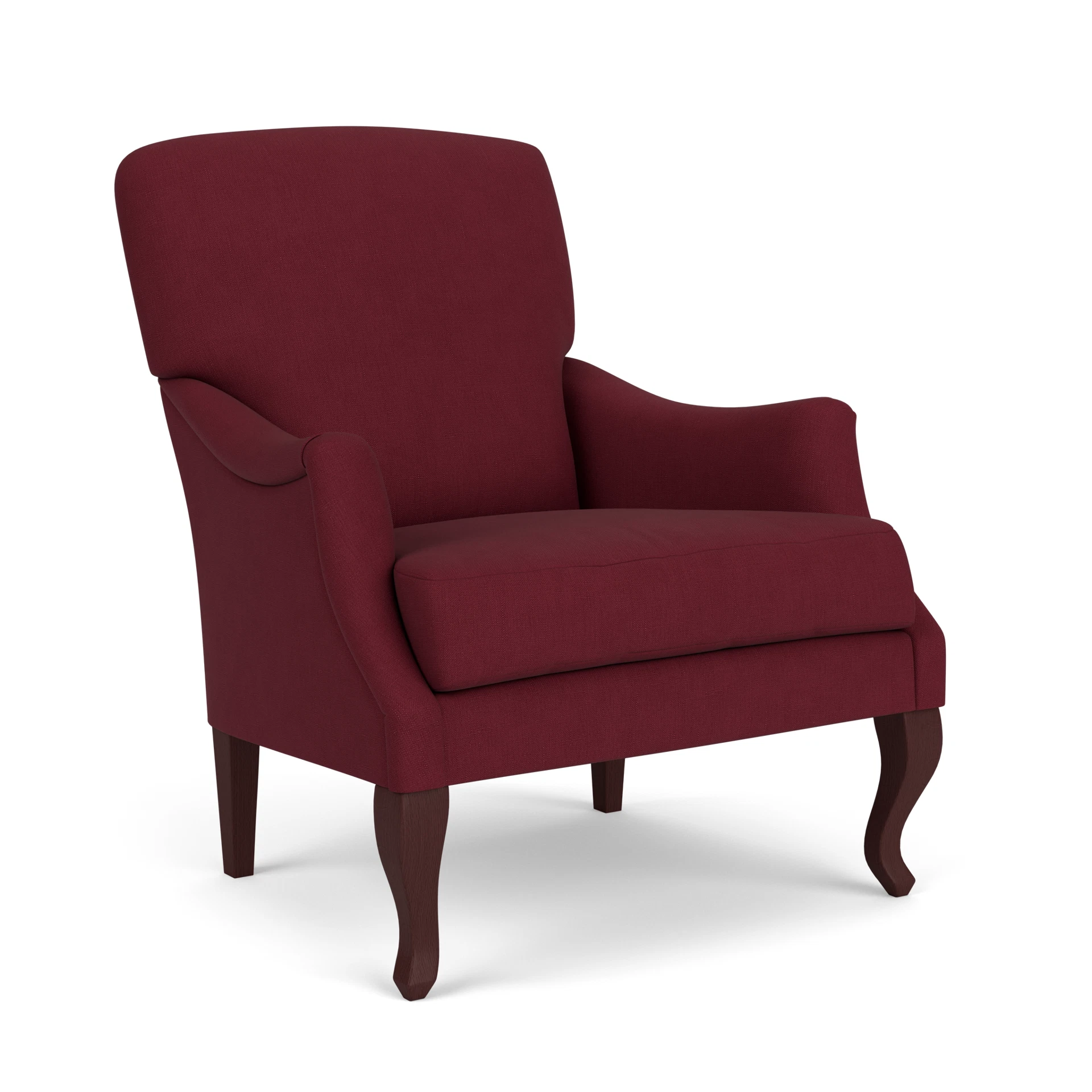 Elsie Armchair in House Linen Mix - Rosehip with Light legs