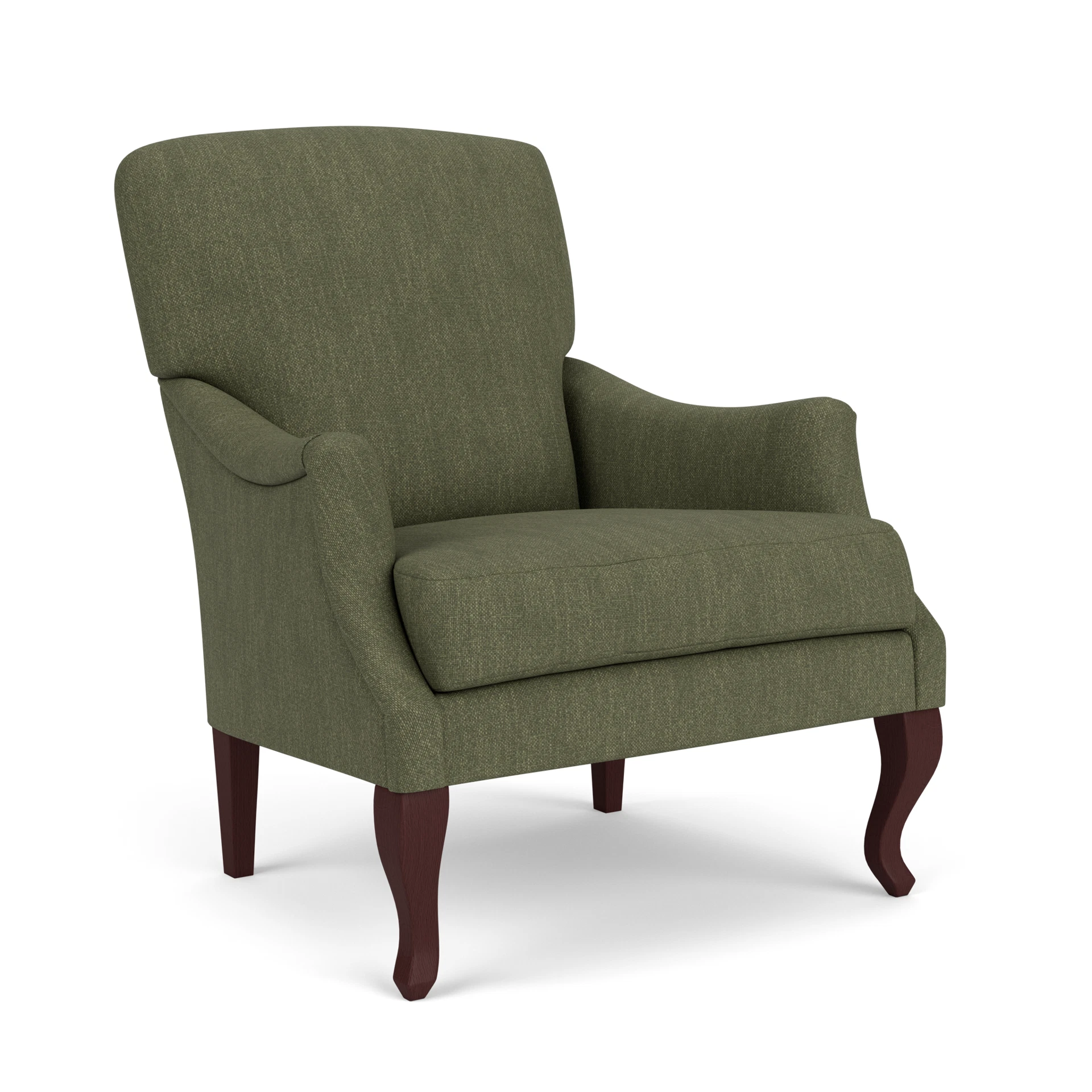 Elsie Armchair in Luxury Italian Linen - Fern with Light legs