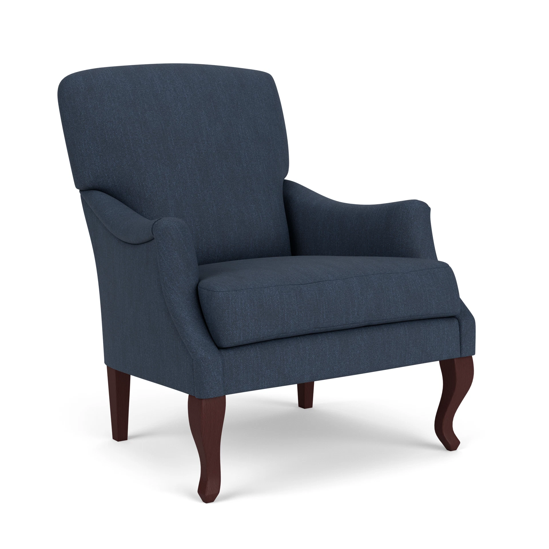 Elsie Armchair in Luxury Italian Linen - Indigo with Light legs