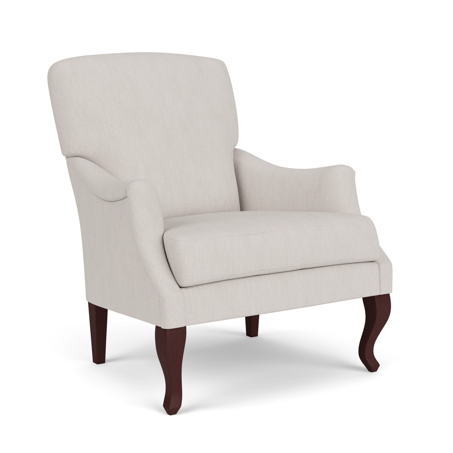 Elsie Armchair in Luxury Italian Linen - Soft White with Light legs
